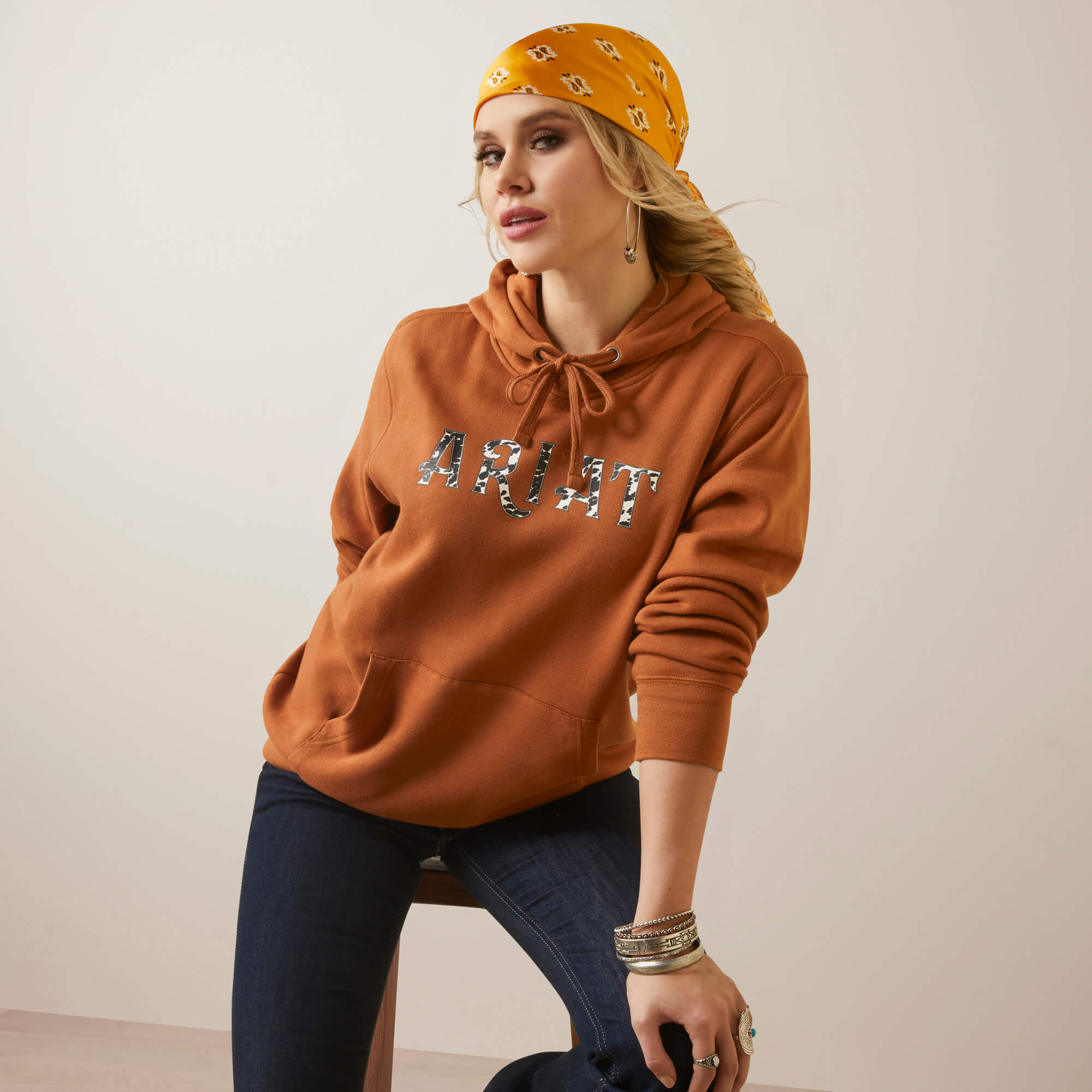 Sudadera Ariat REAL Cow Hyde Glazed Ginger Dama