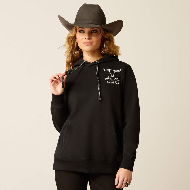 Sudadera Ariat Steer Stitch Black Dama