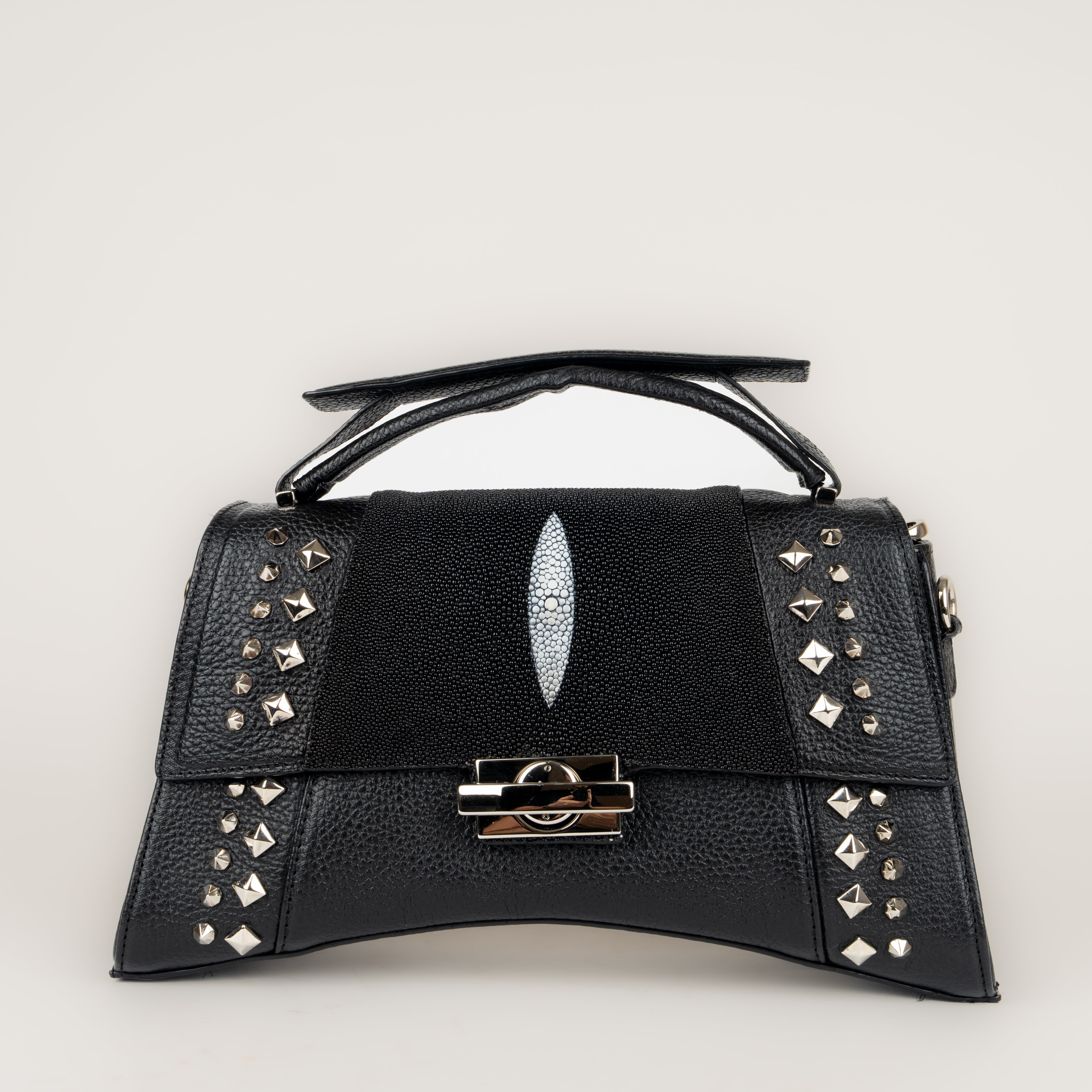 Bolso Cuadra Mantarraya Negro Dama