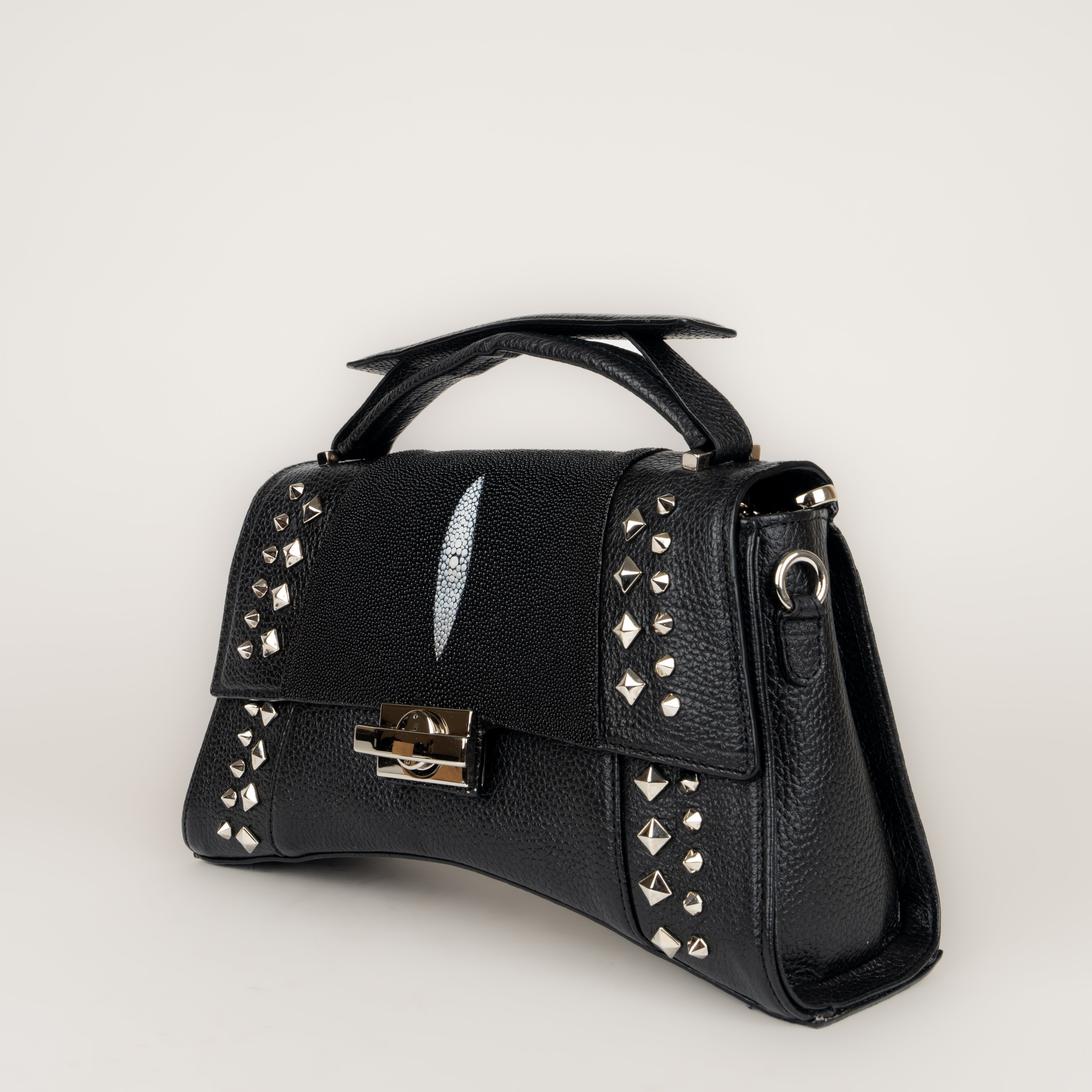 Bolso Cuadra Mantarraya Negro Dama