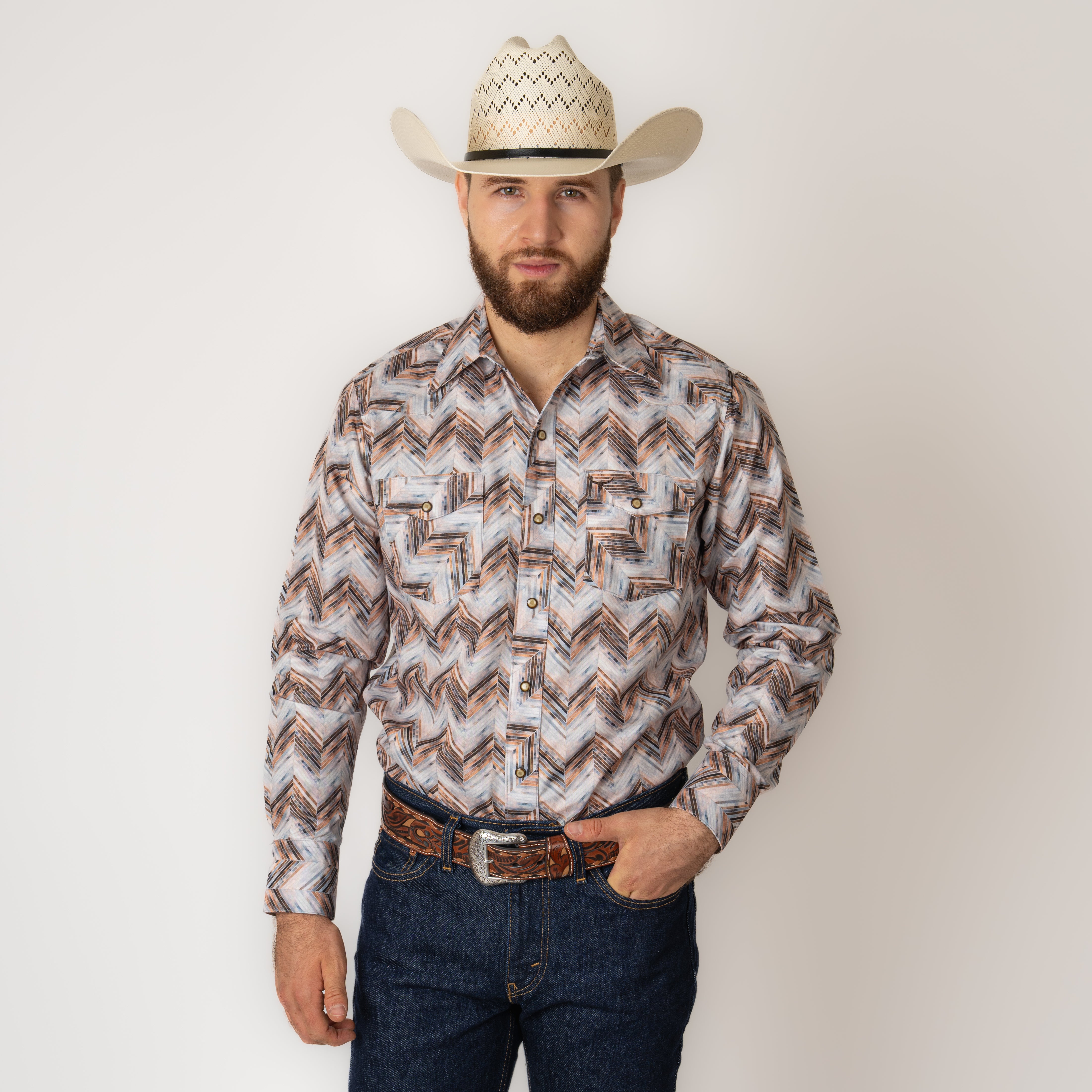 Camisa Rodeo Estampado Caballero