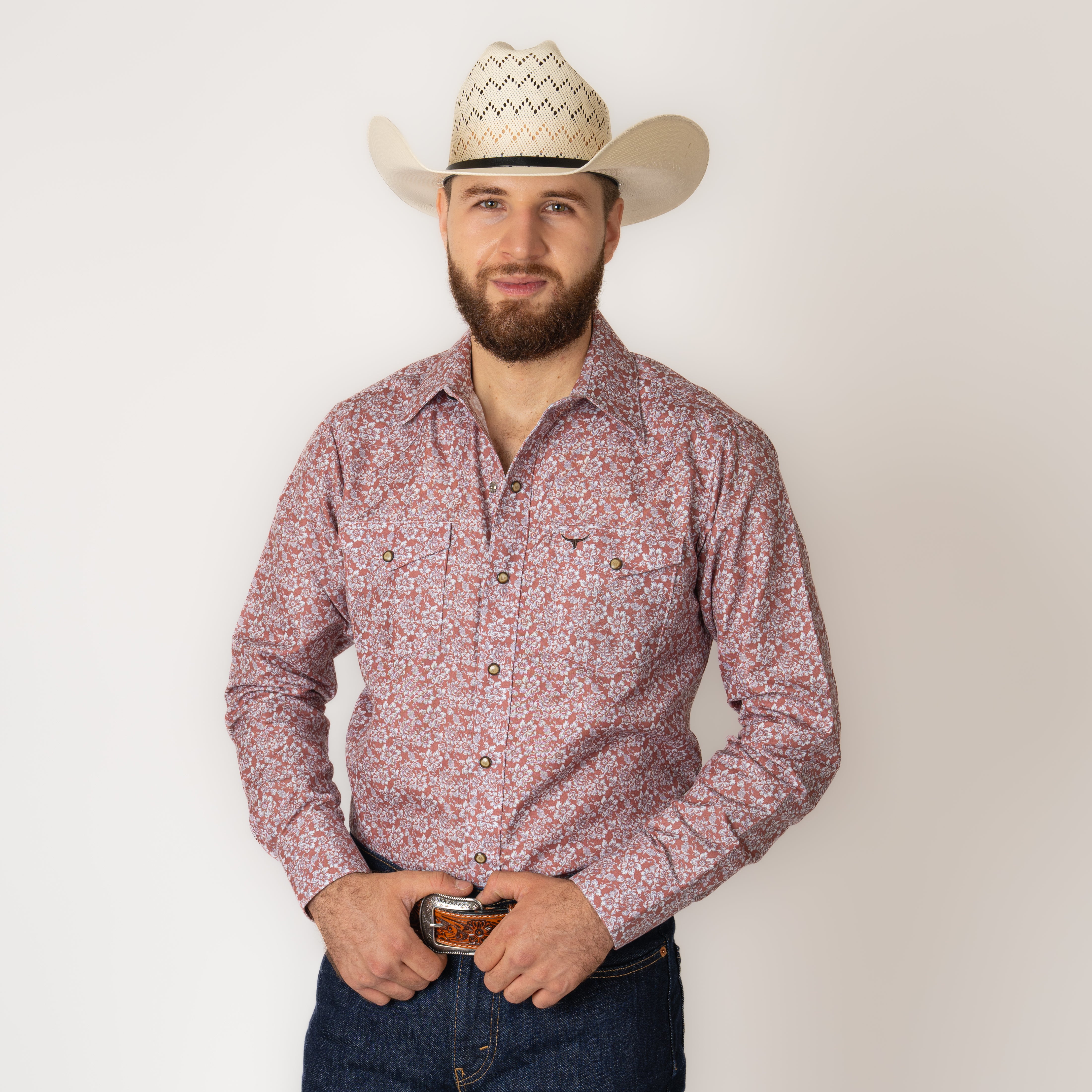 Camisa Rodeo West Estampado Flor Caballero