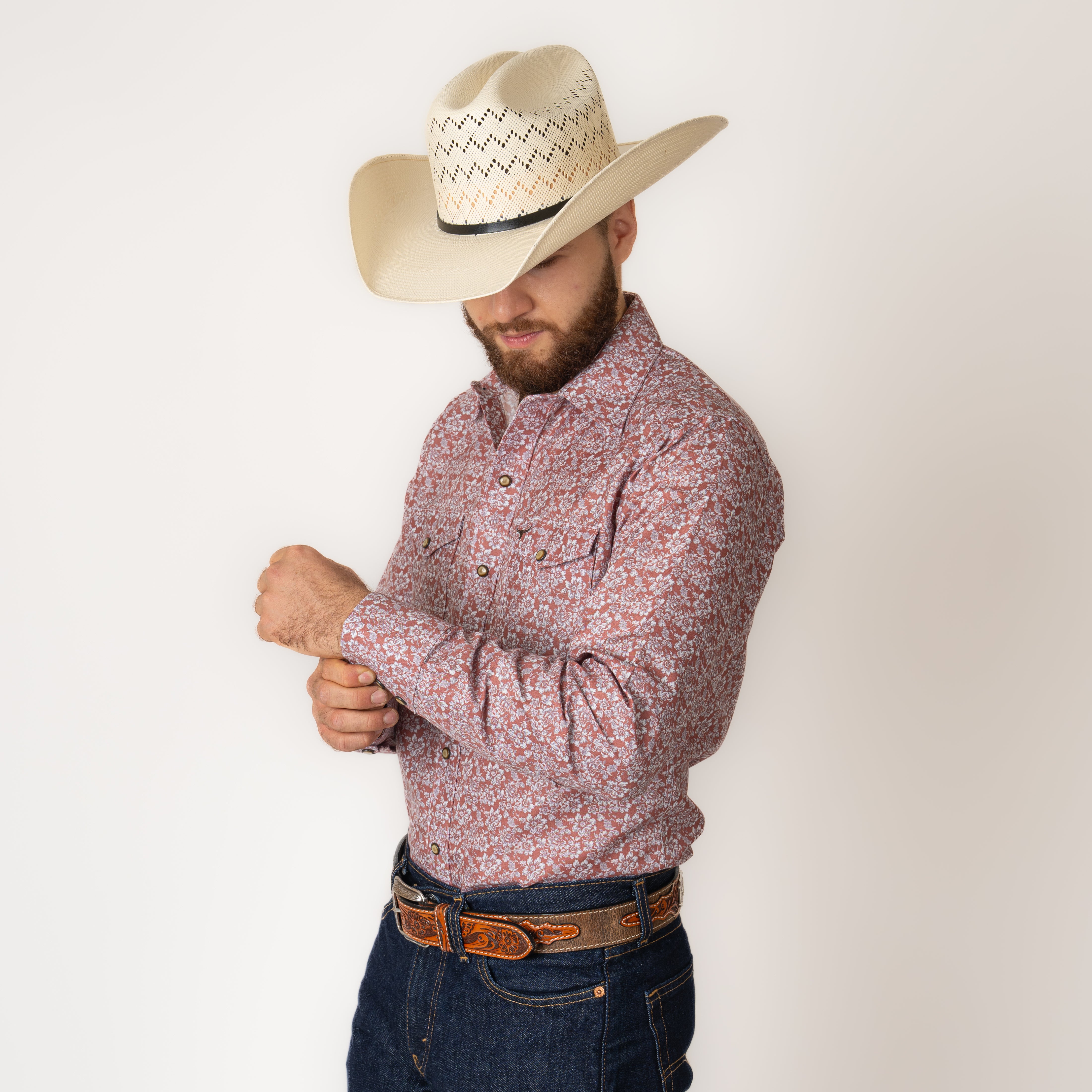 Camisa Rodeo West Estampado Flor Caballero