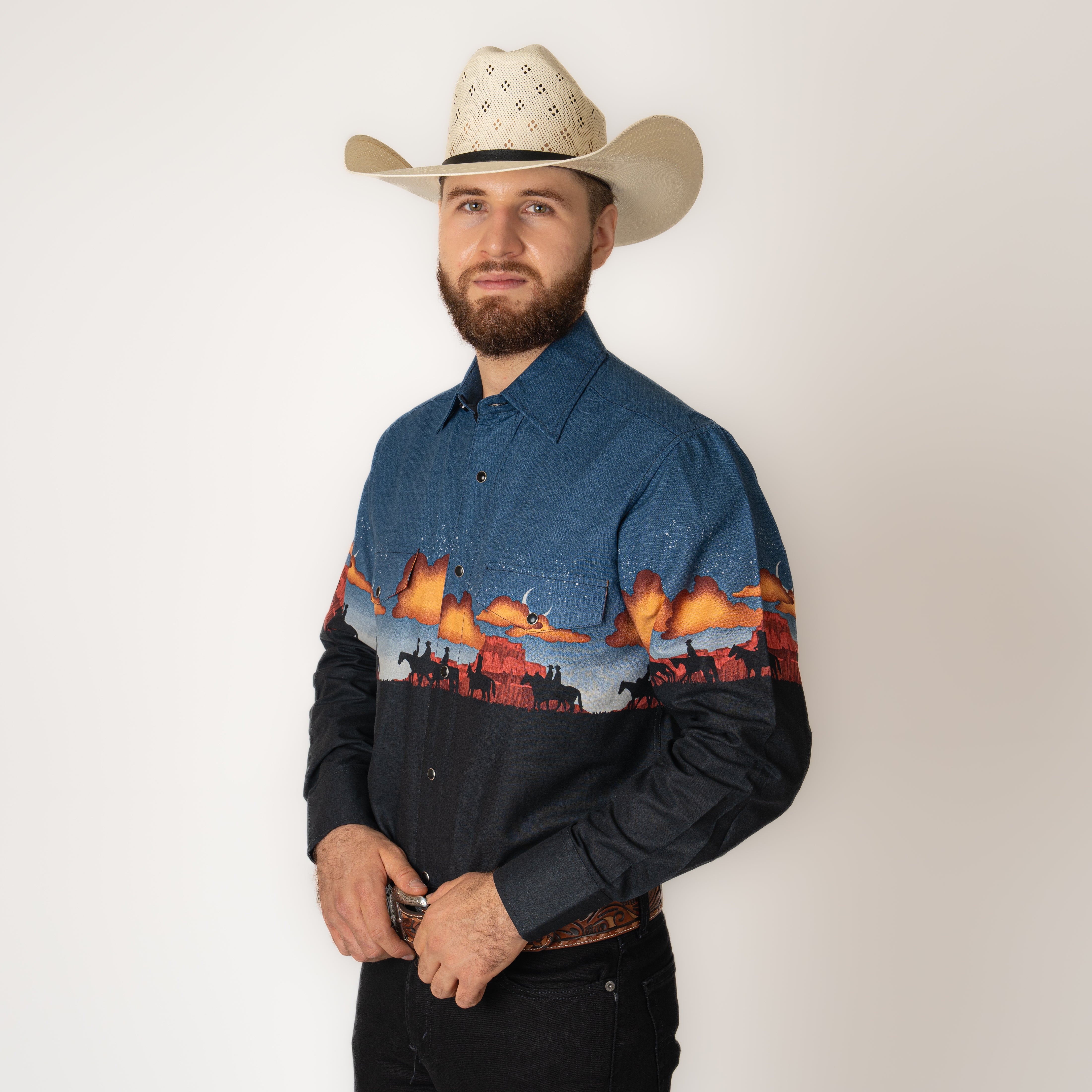 Camisa Panhandle Midnight Black Caballero