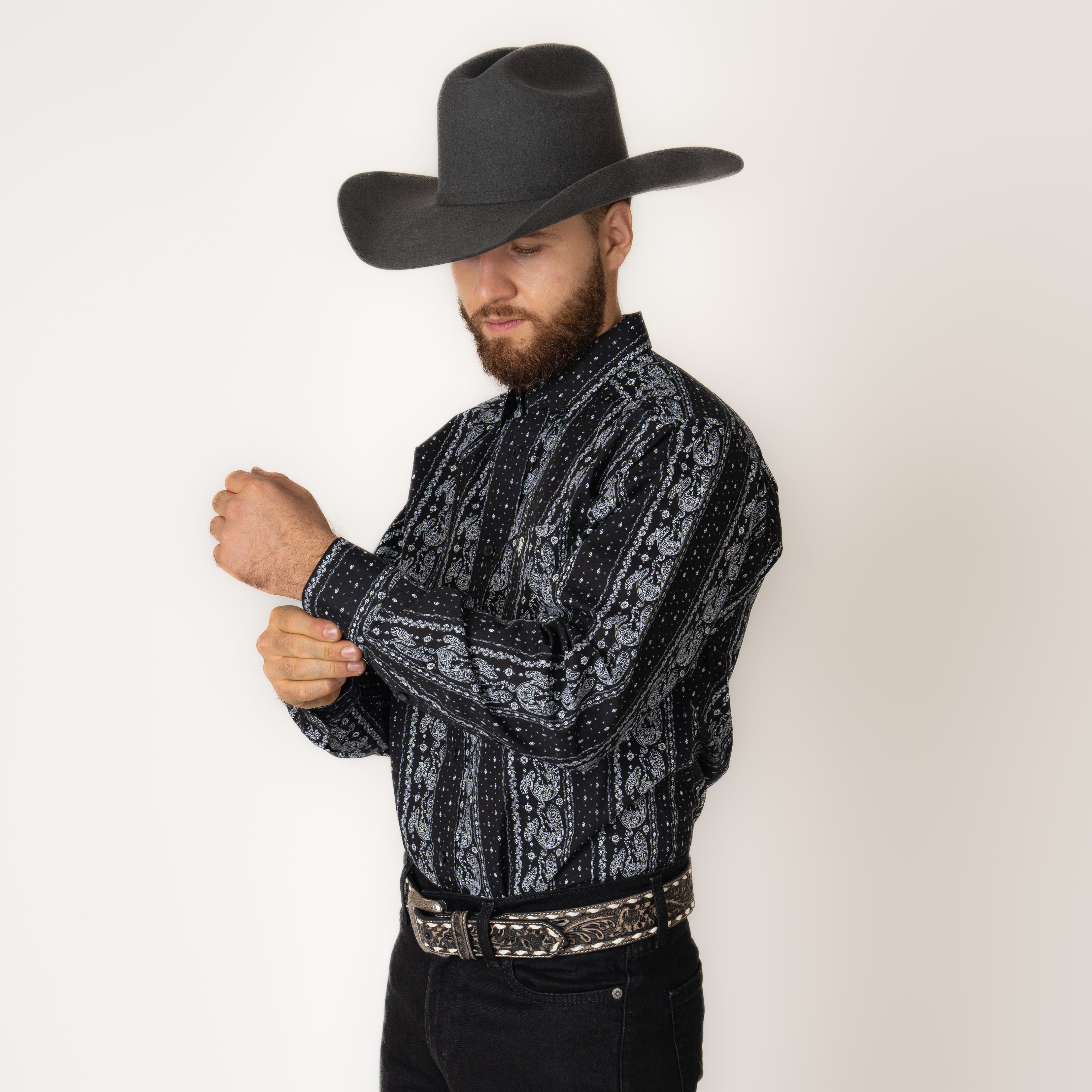 Camisa Ariat Jared Black Caballero