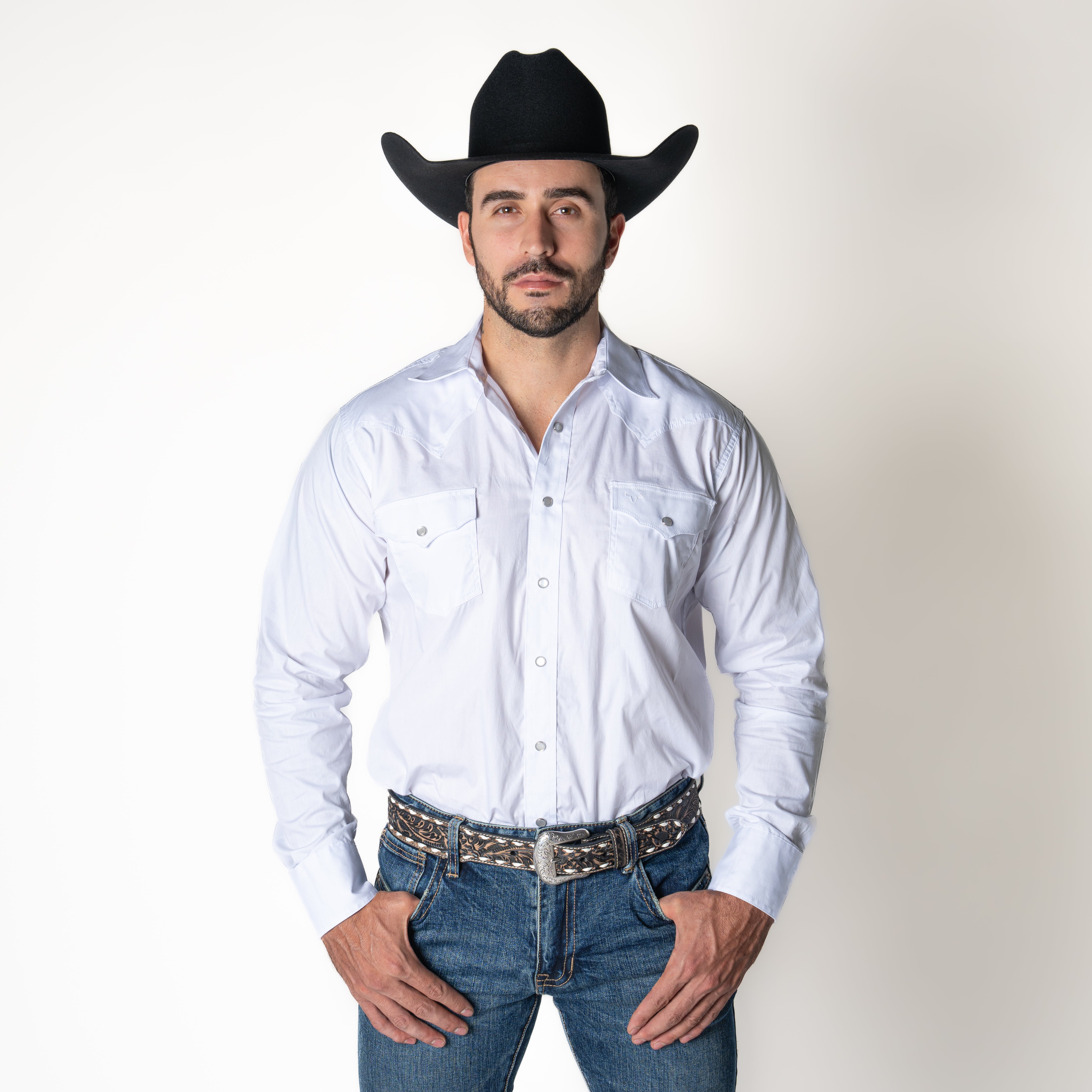 Camisa Rodeo Blanco Liso Caballero