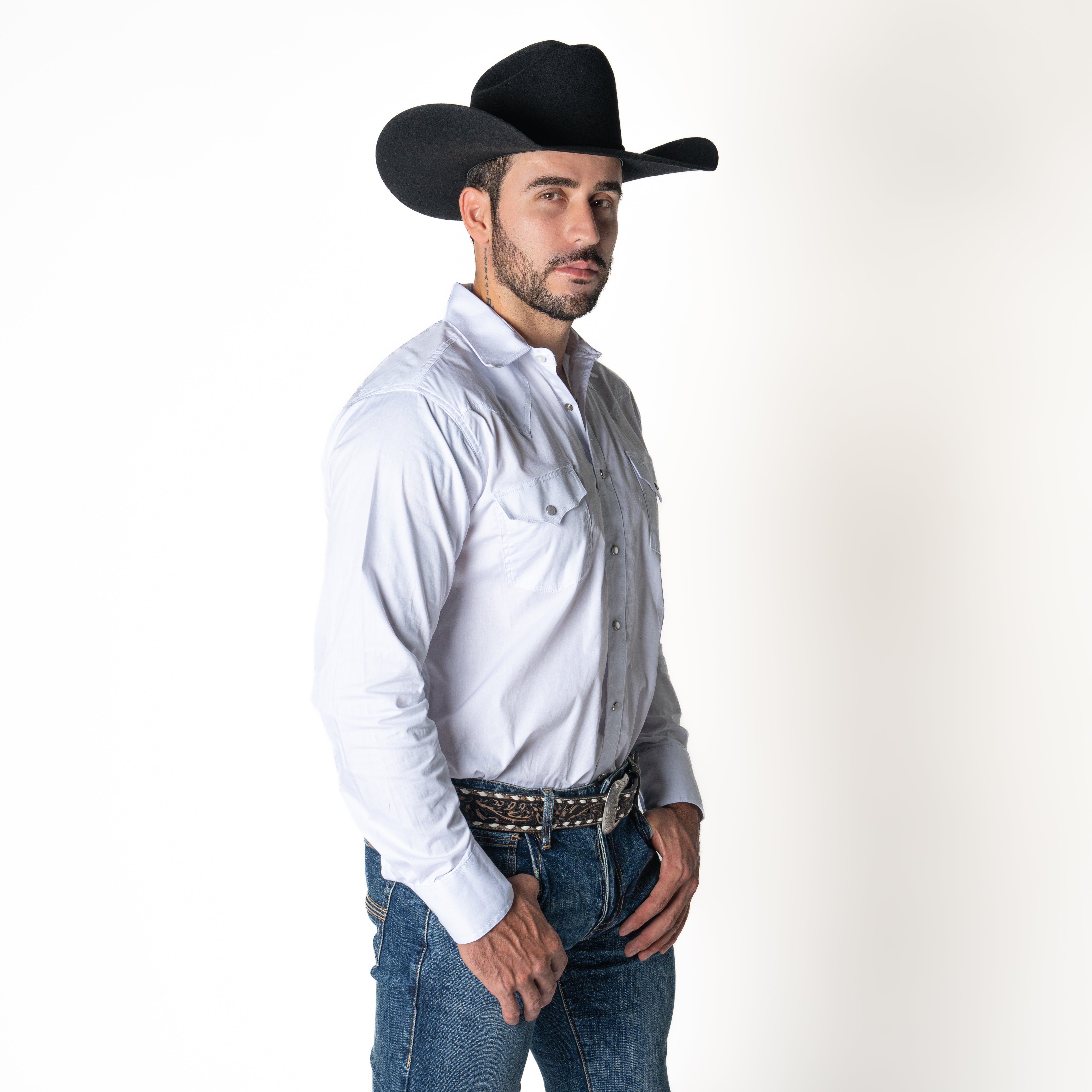 Camisa Rodeo Blanco Liso Caballero