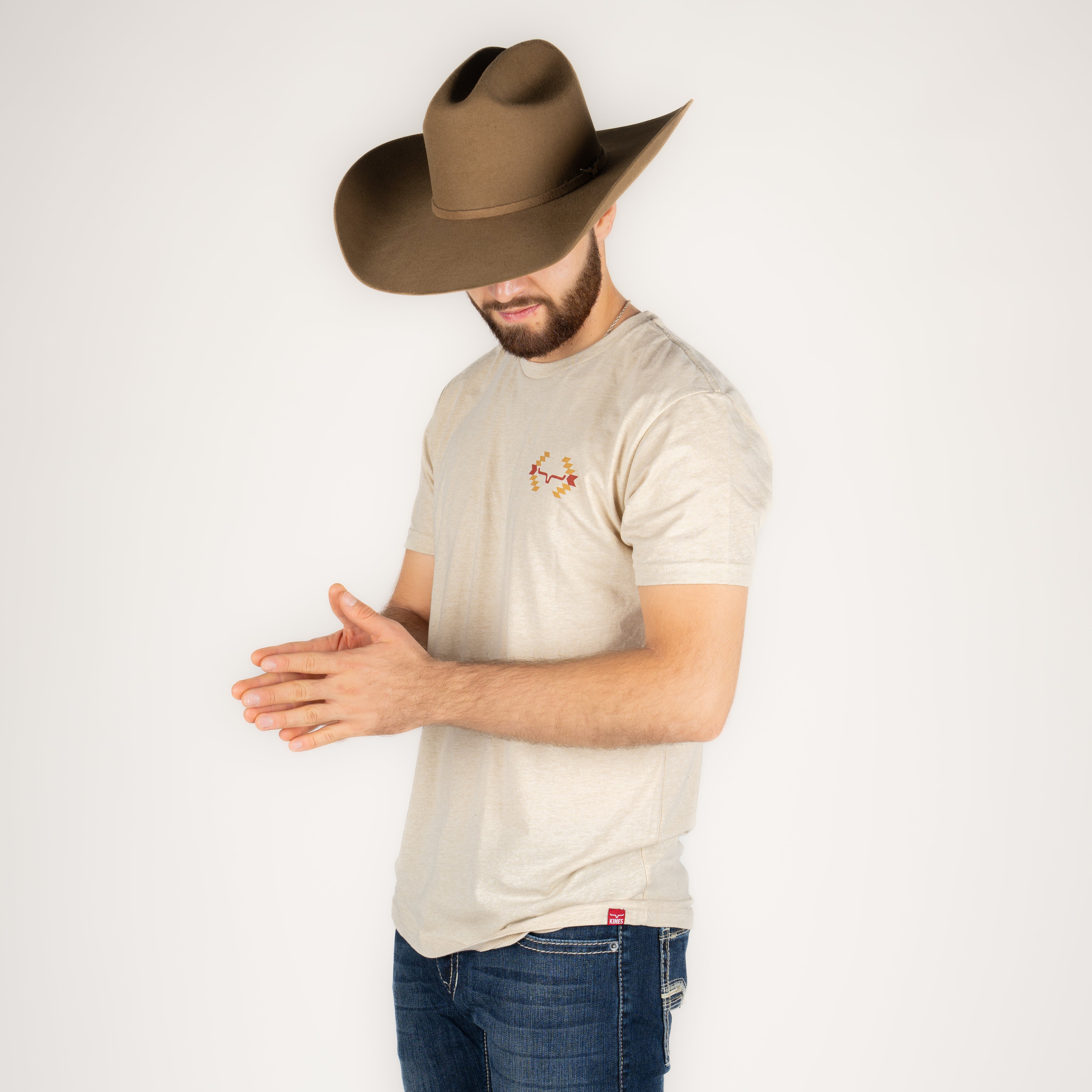 Playera Kimes Ranch Cactus Suntet Cream Caballero