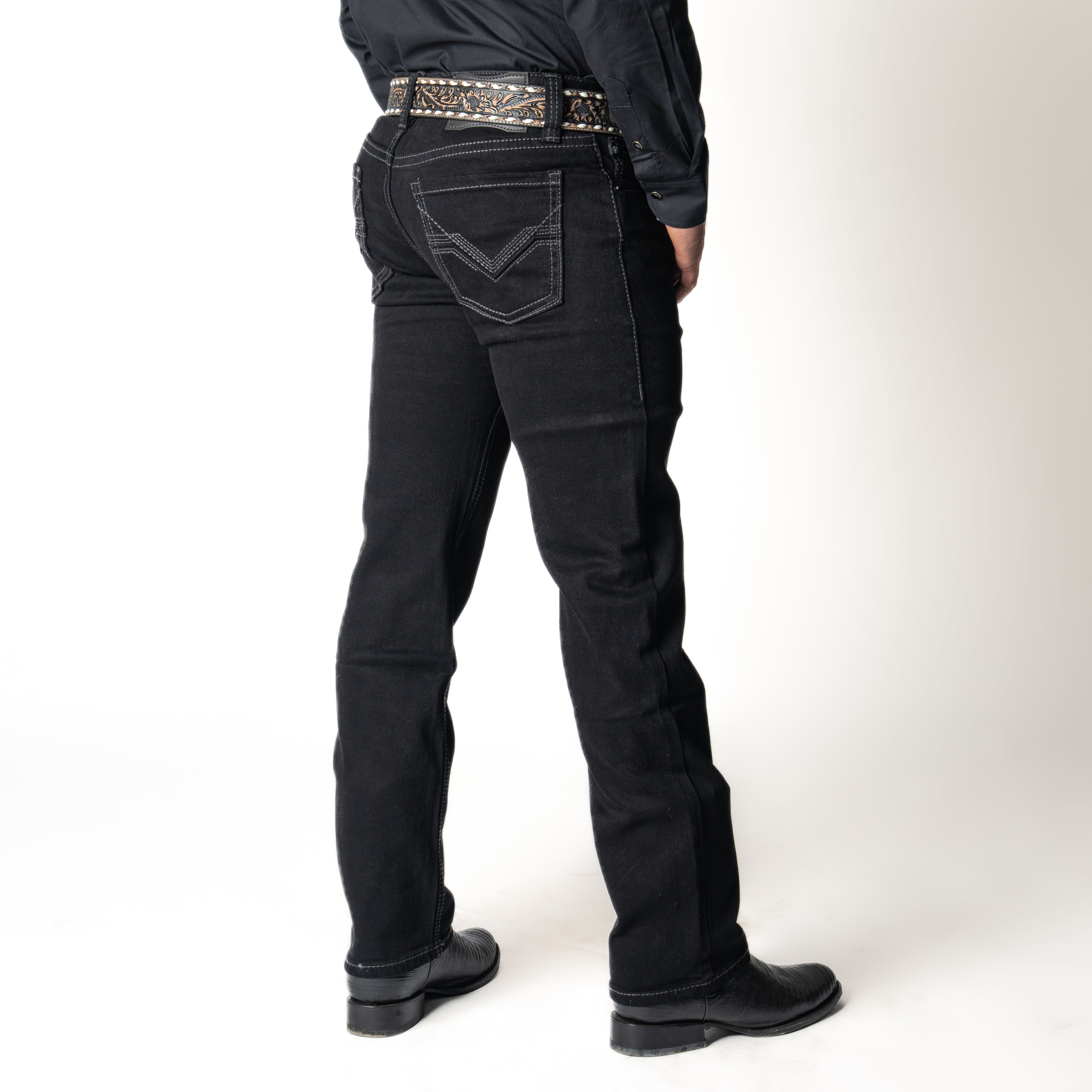 Jeans Rock & Roll Denim Revolver Straigth Black Caballero