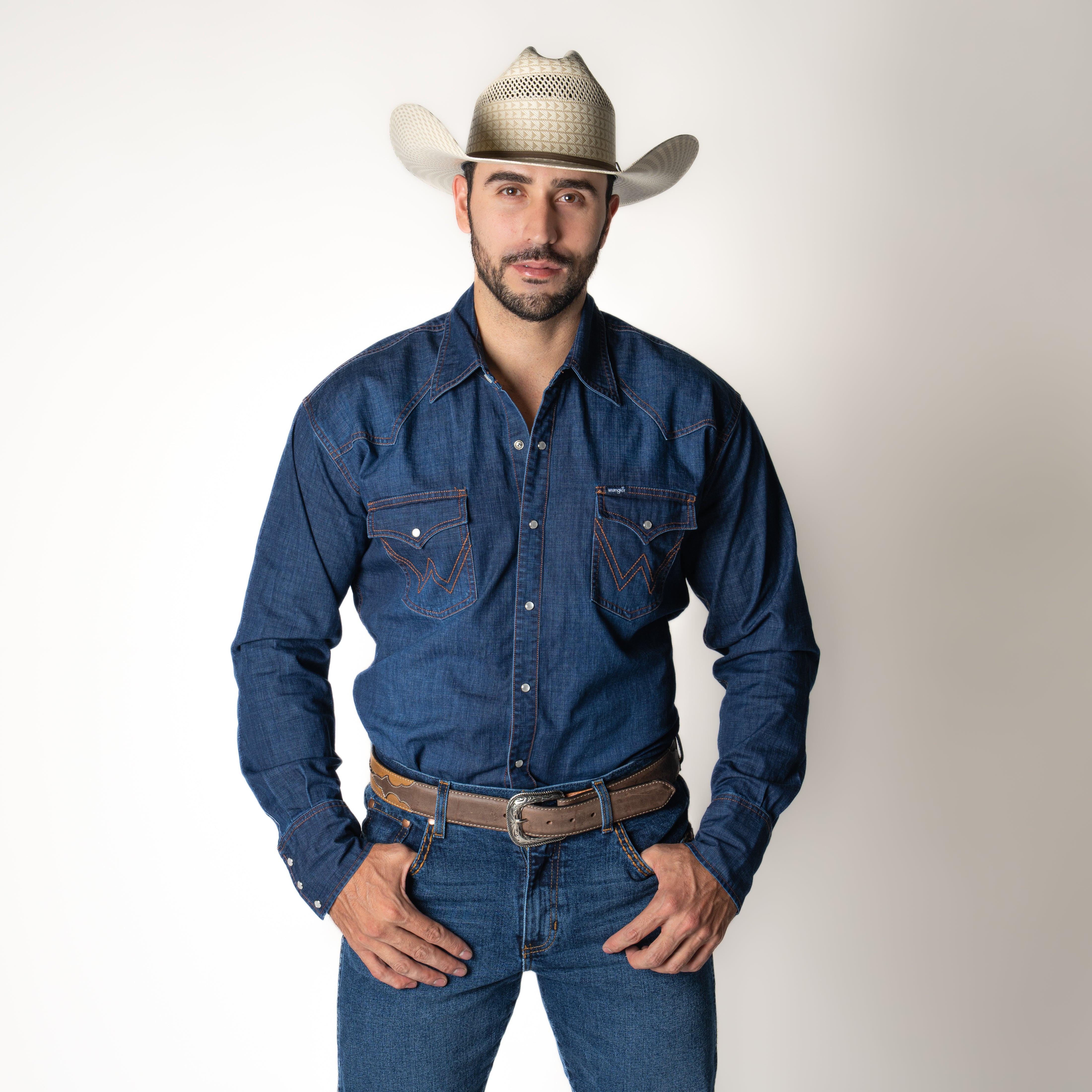 Camisa Wrangler Mezclilla Caballero