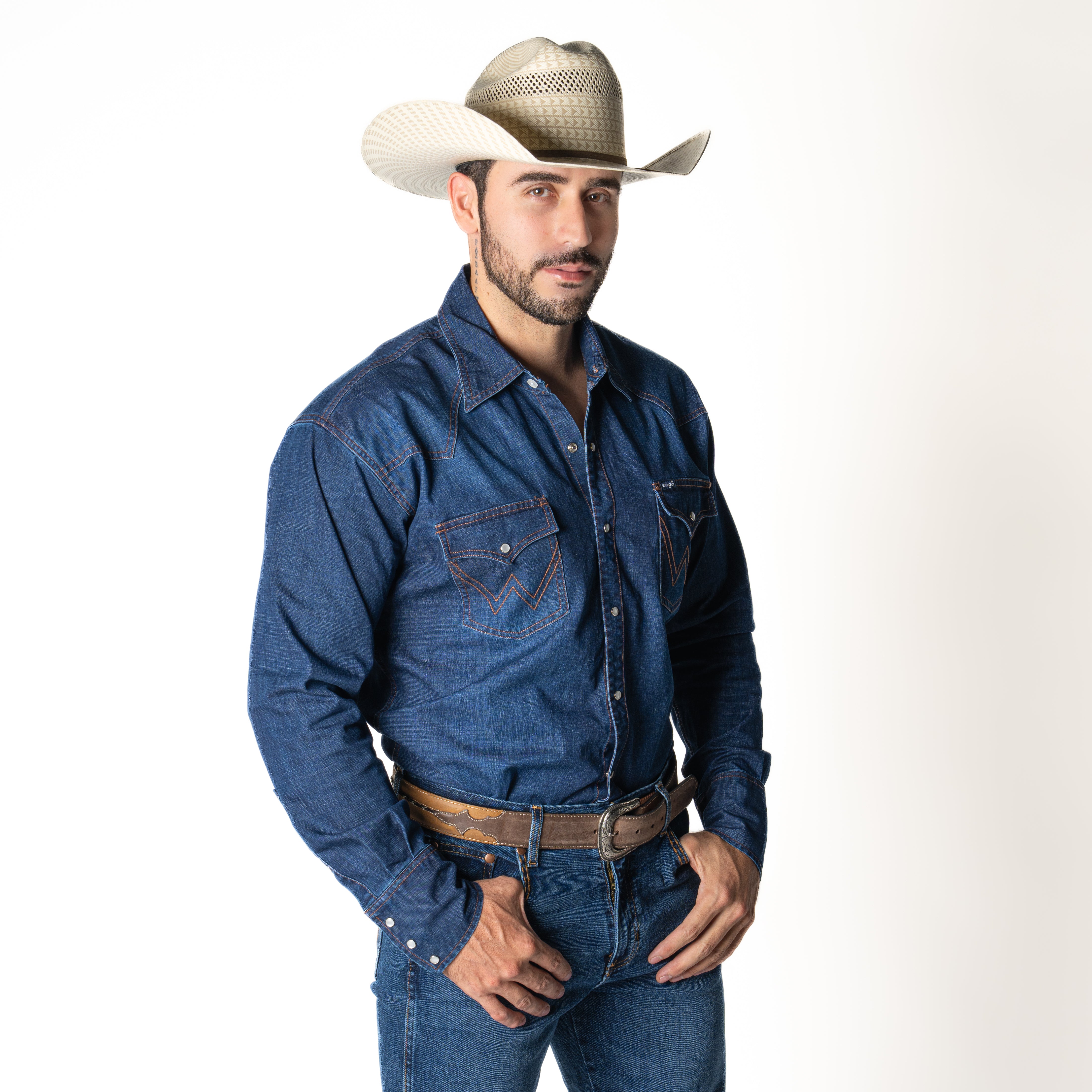 Camisa Wrangler Mezclilla Caballero