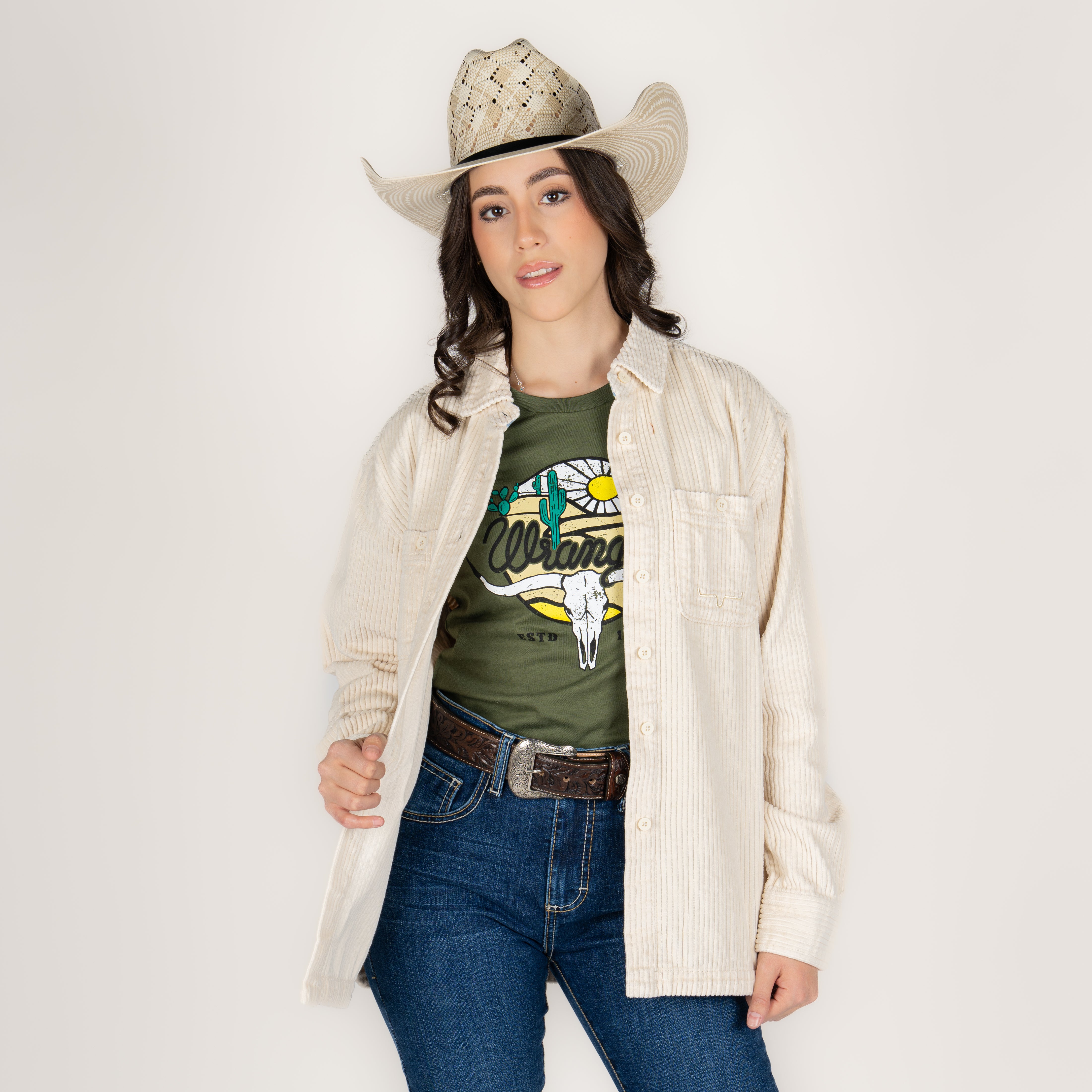 Sobrecamisa Kimes Ranch Luna Cord Tan Dama