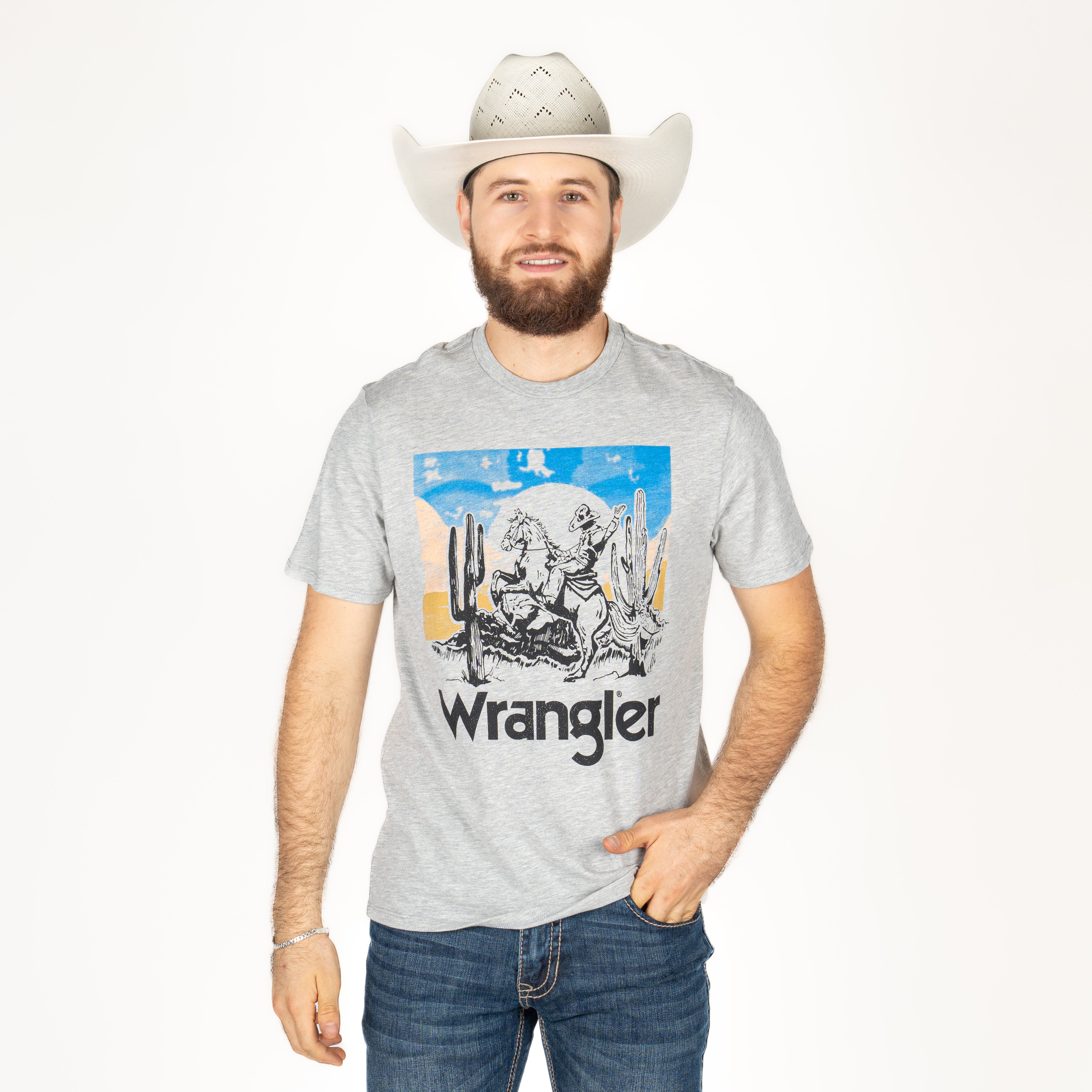 Playera Wrangler Gris Caballero