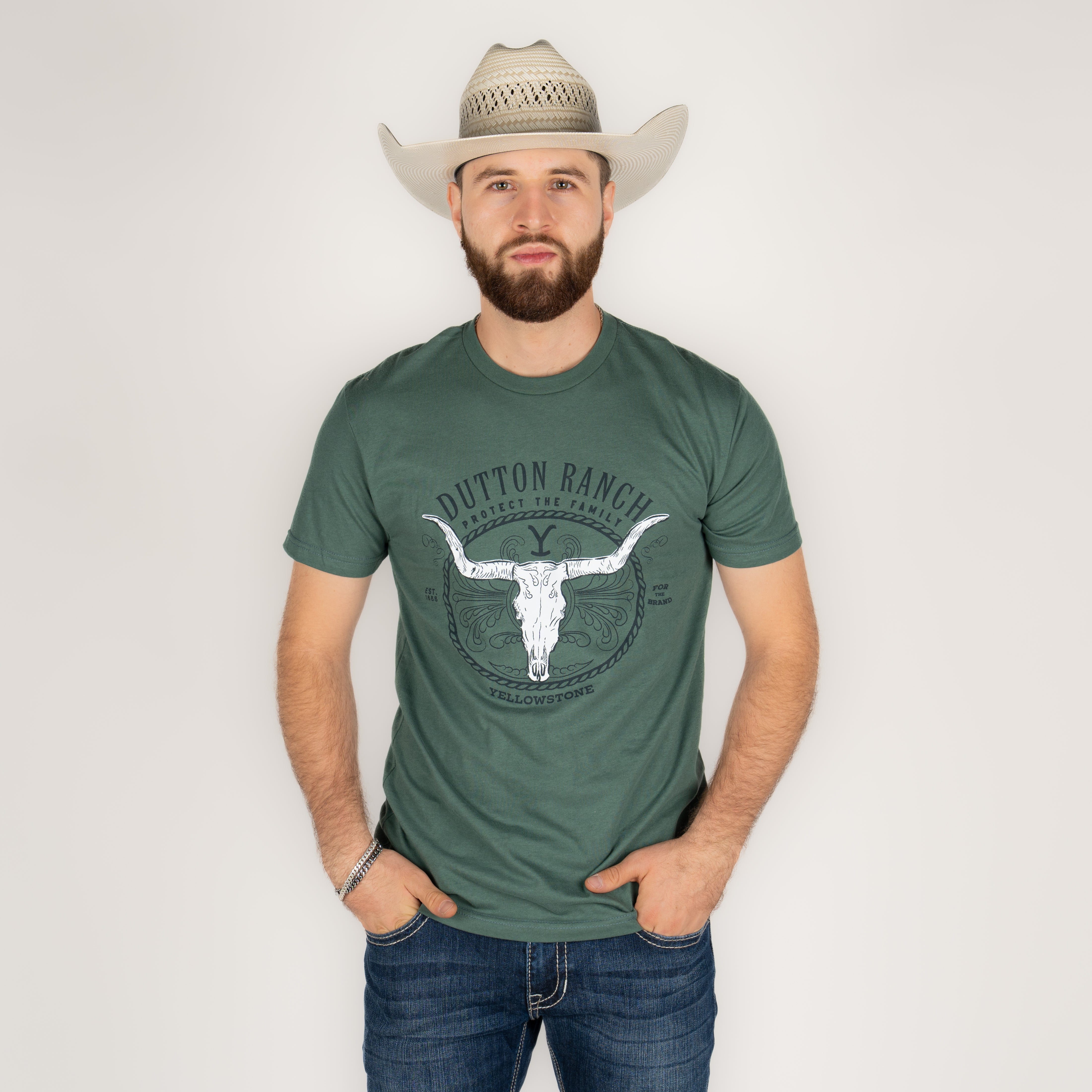 Playera Yellowstone Skull Caballero