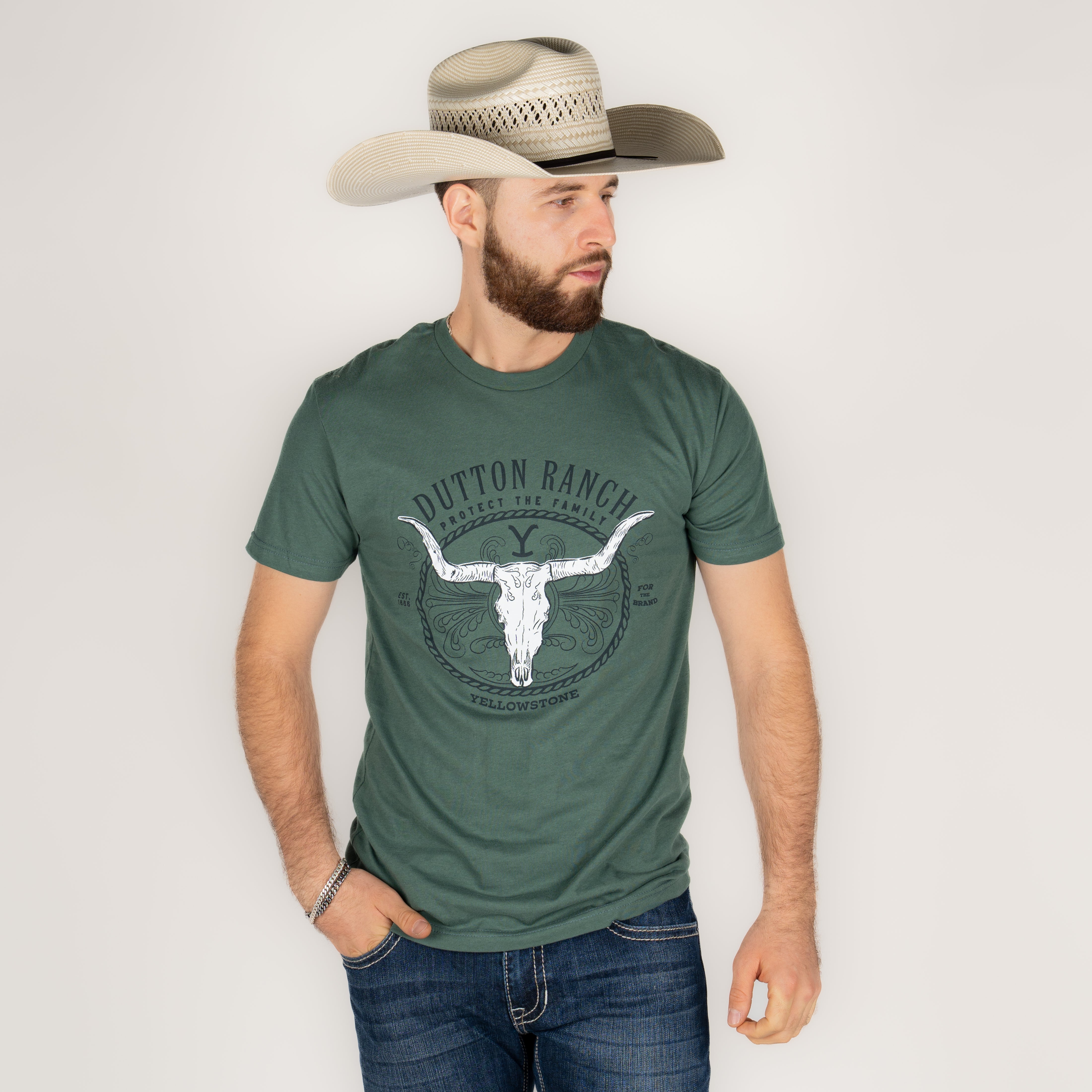 Playera Yellowstone Skull Caballero