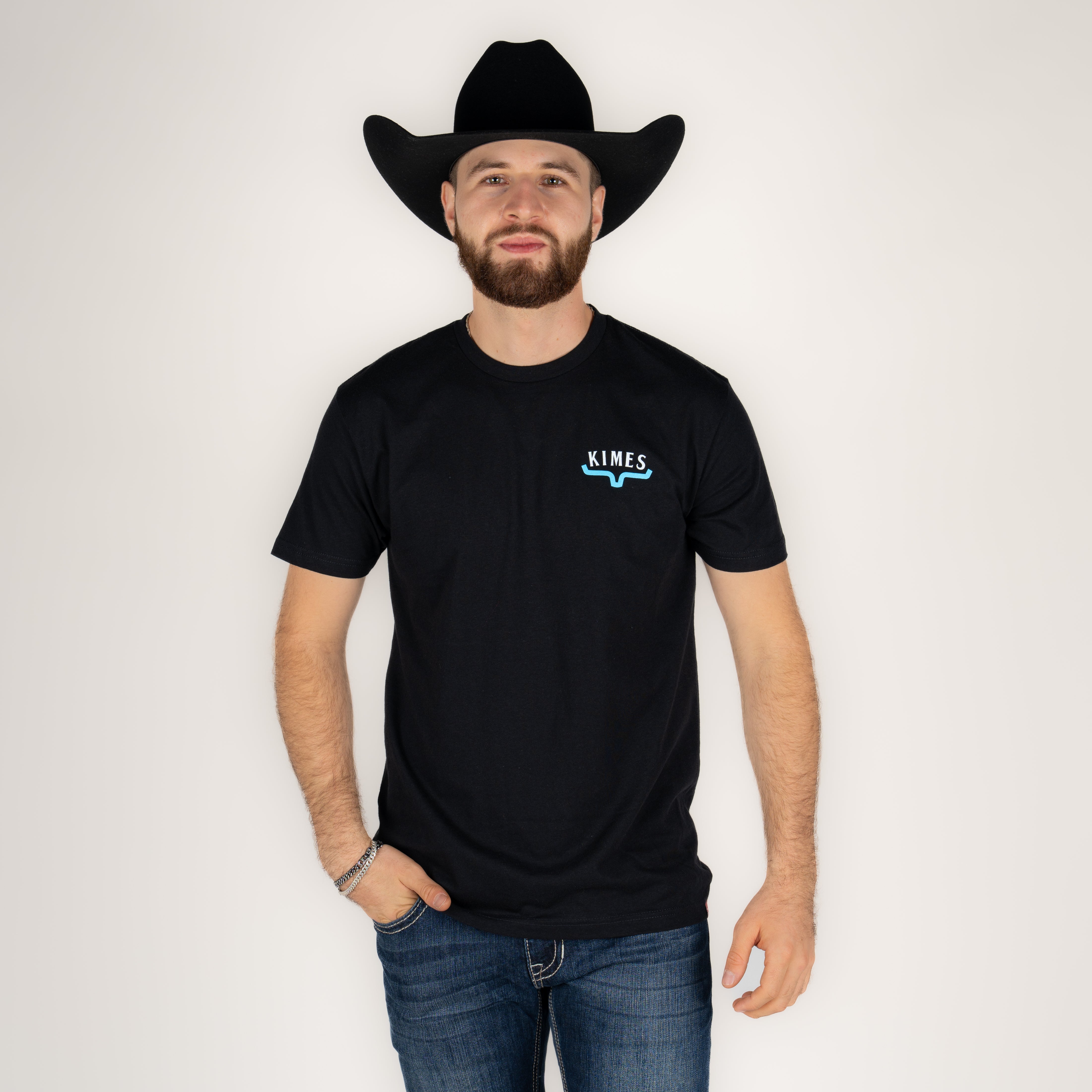 Playera Kimes Ranch Huxon Fade Black Caballero