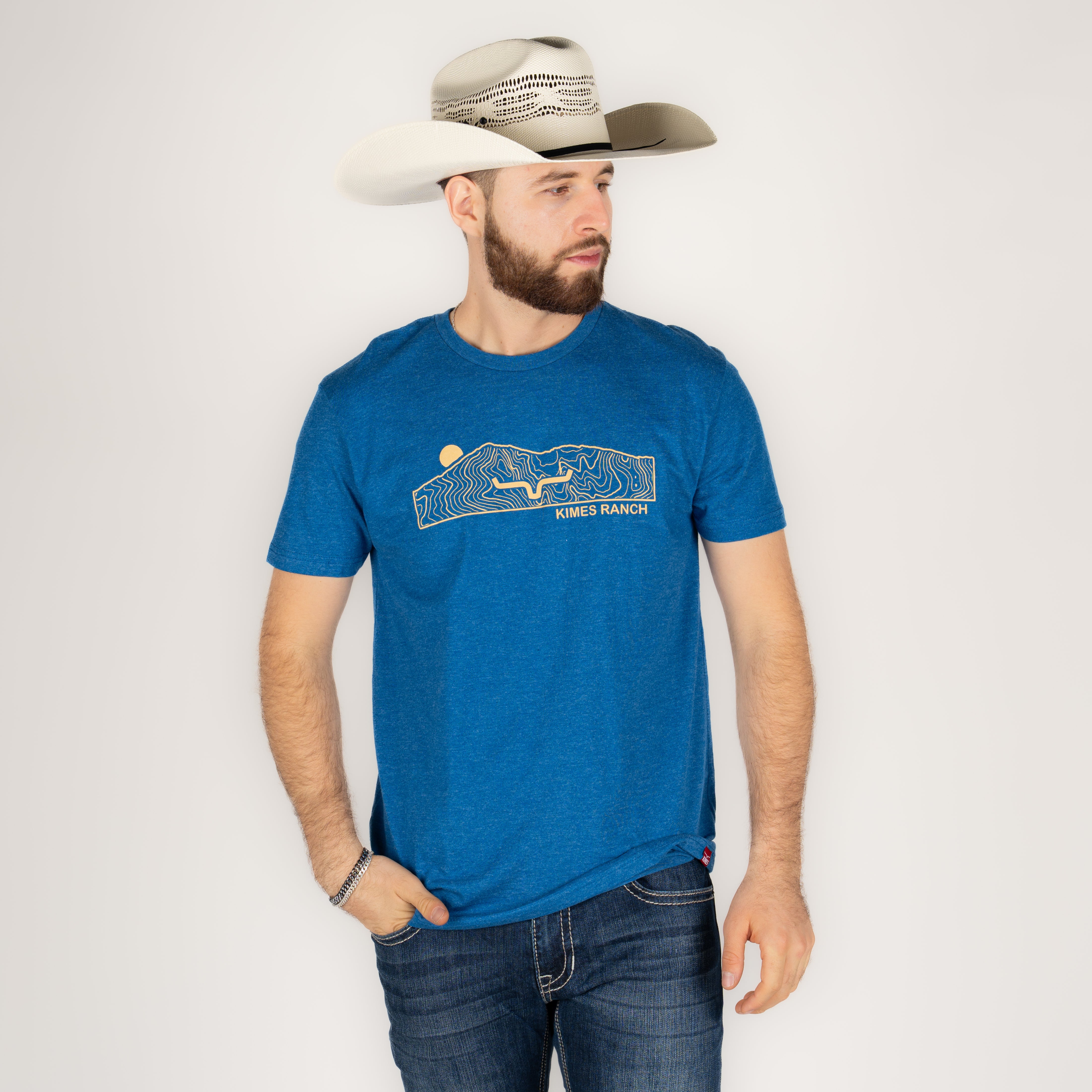 Playera Kimes Ranch Terrain Heather Cool Blue Caballero