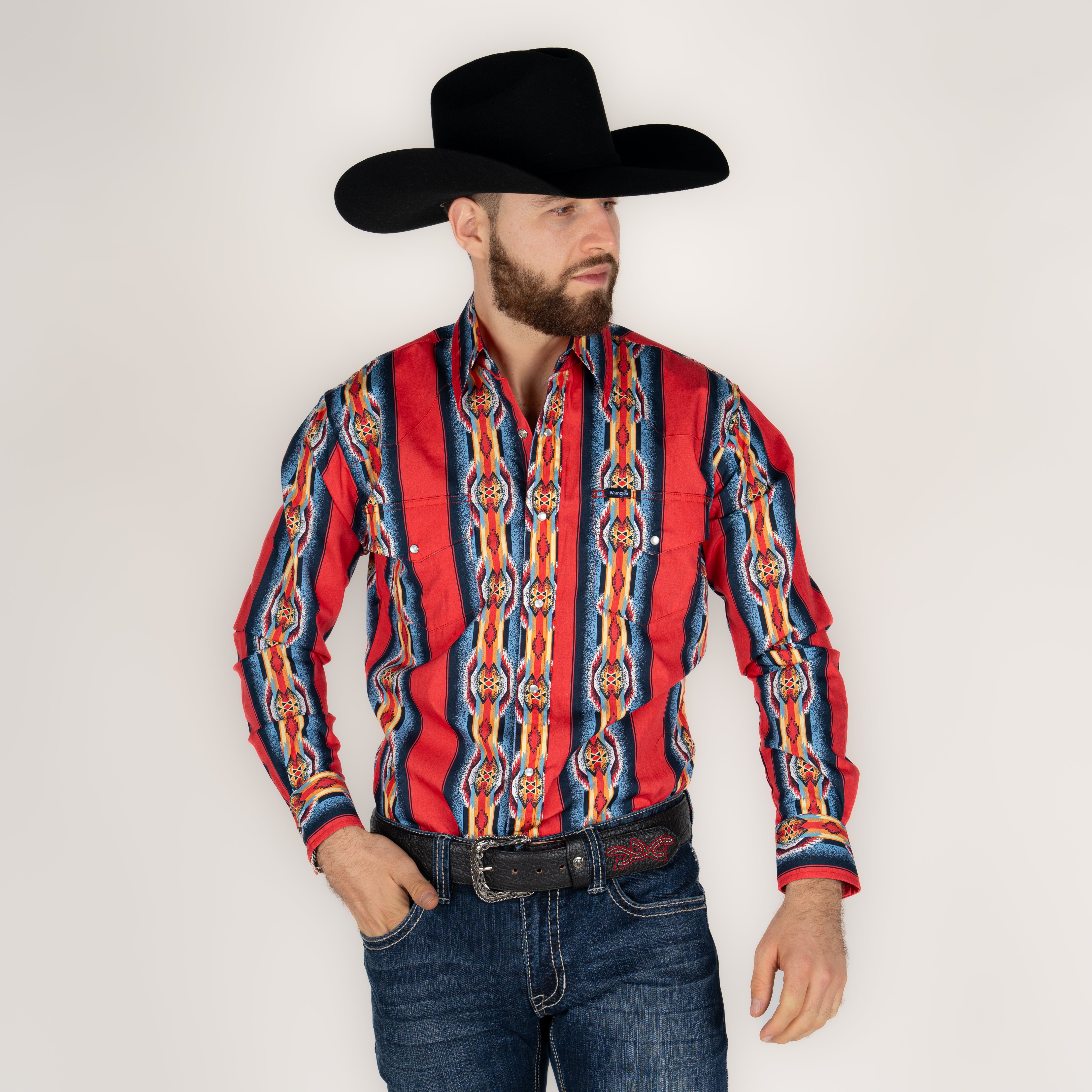 Camisa Wrangler Checotah Rojo Caballero