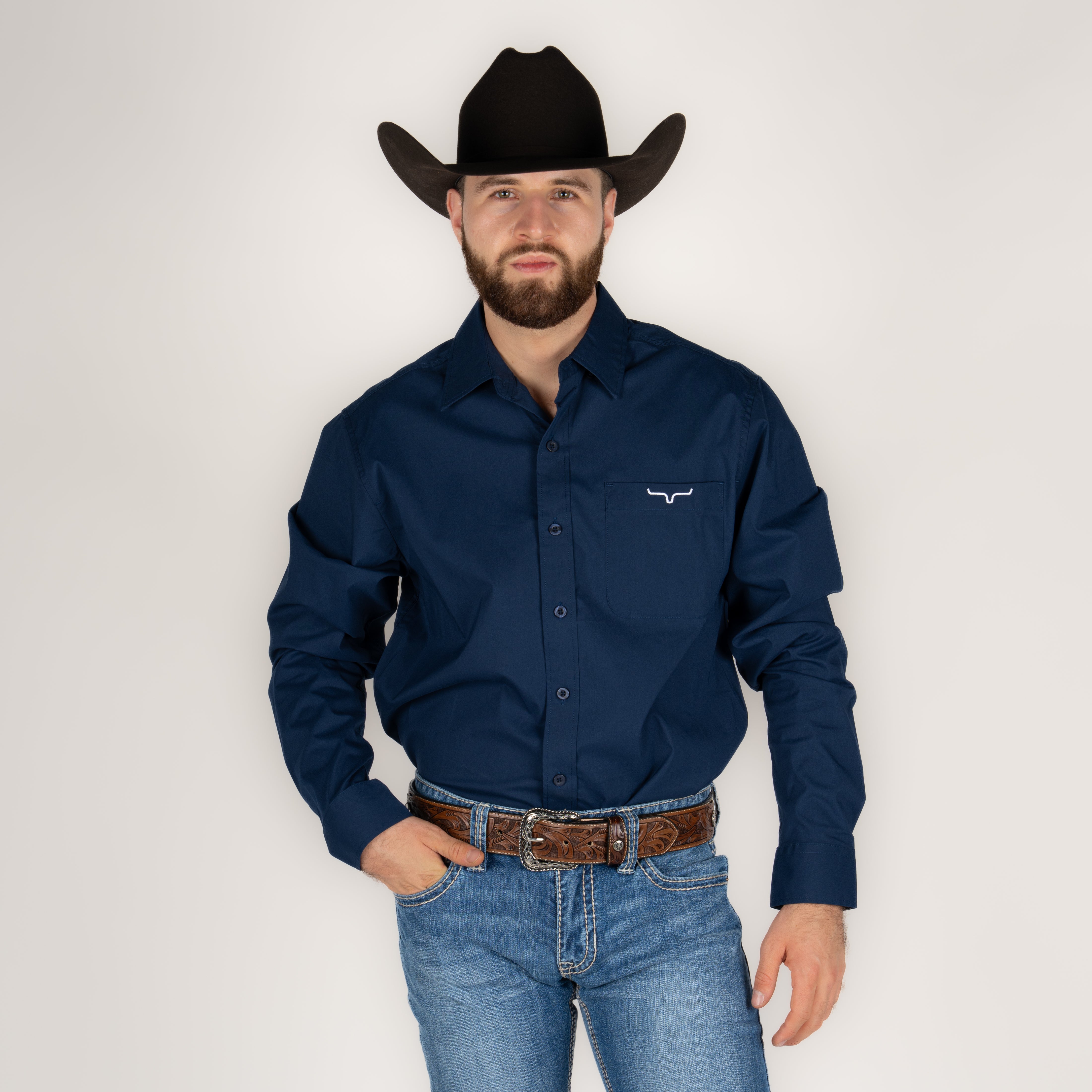 Camisa Kimes Ranch Team Shirt Navy Caballero