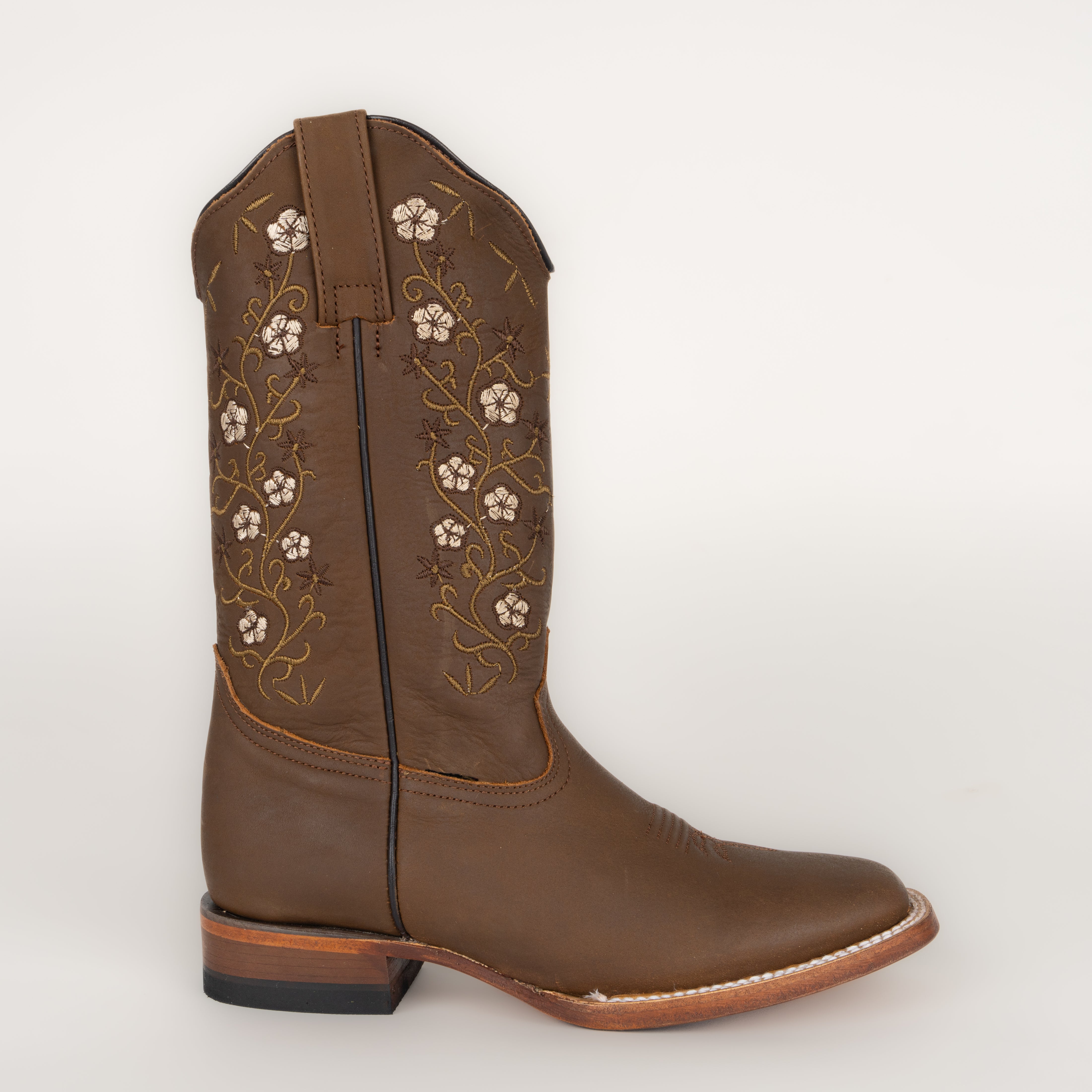 Bota Coyote Ranch Meoqui Flores Crazy Brown Dama