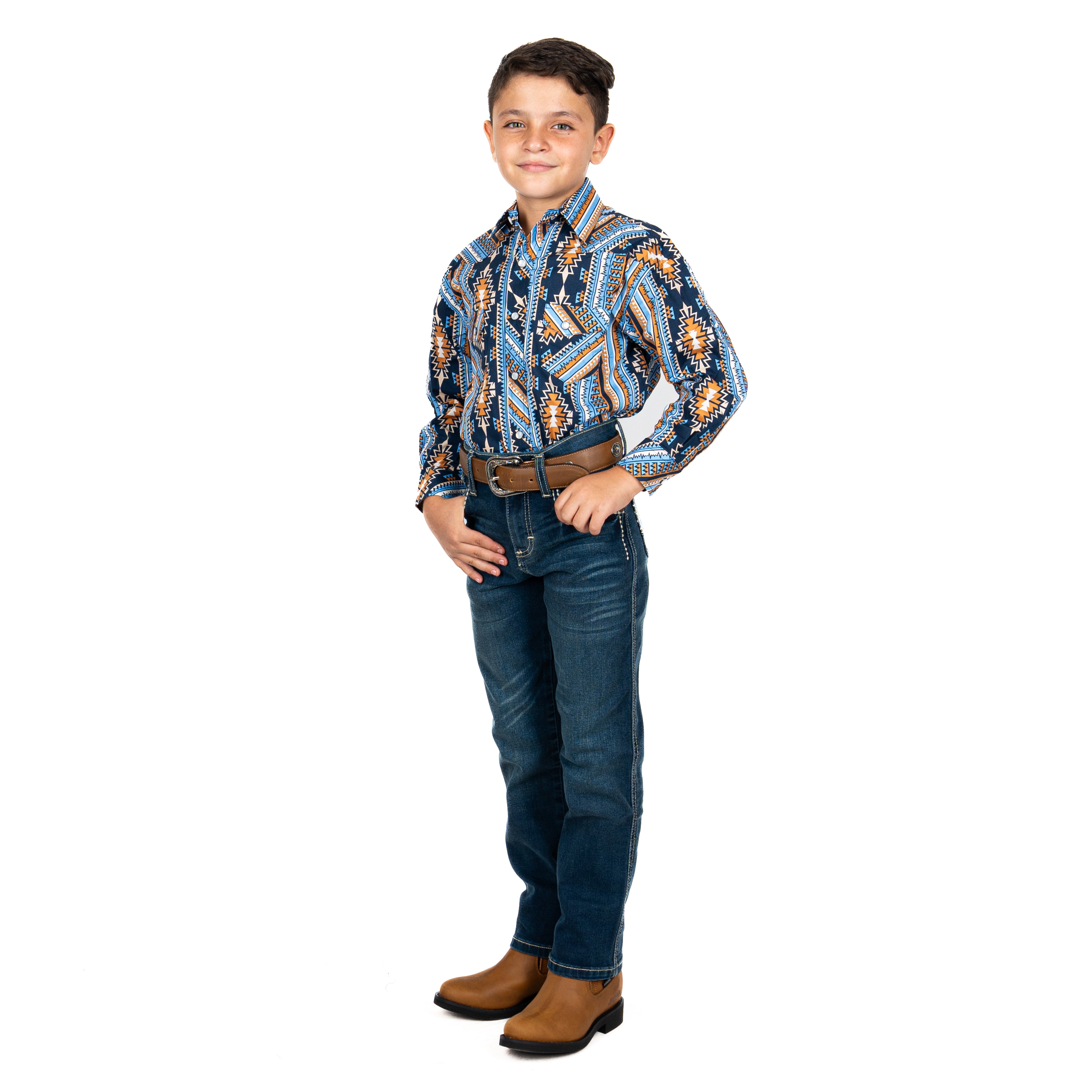 Niños con camisa online de mezclilla