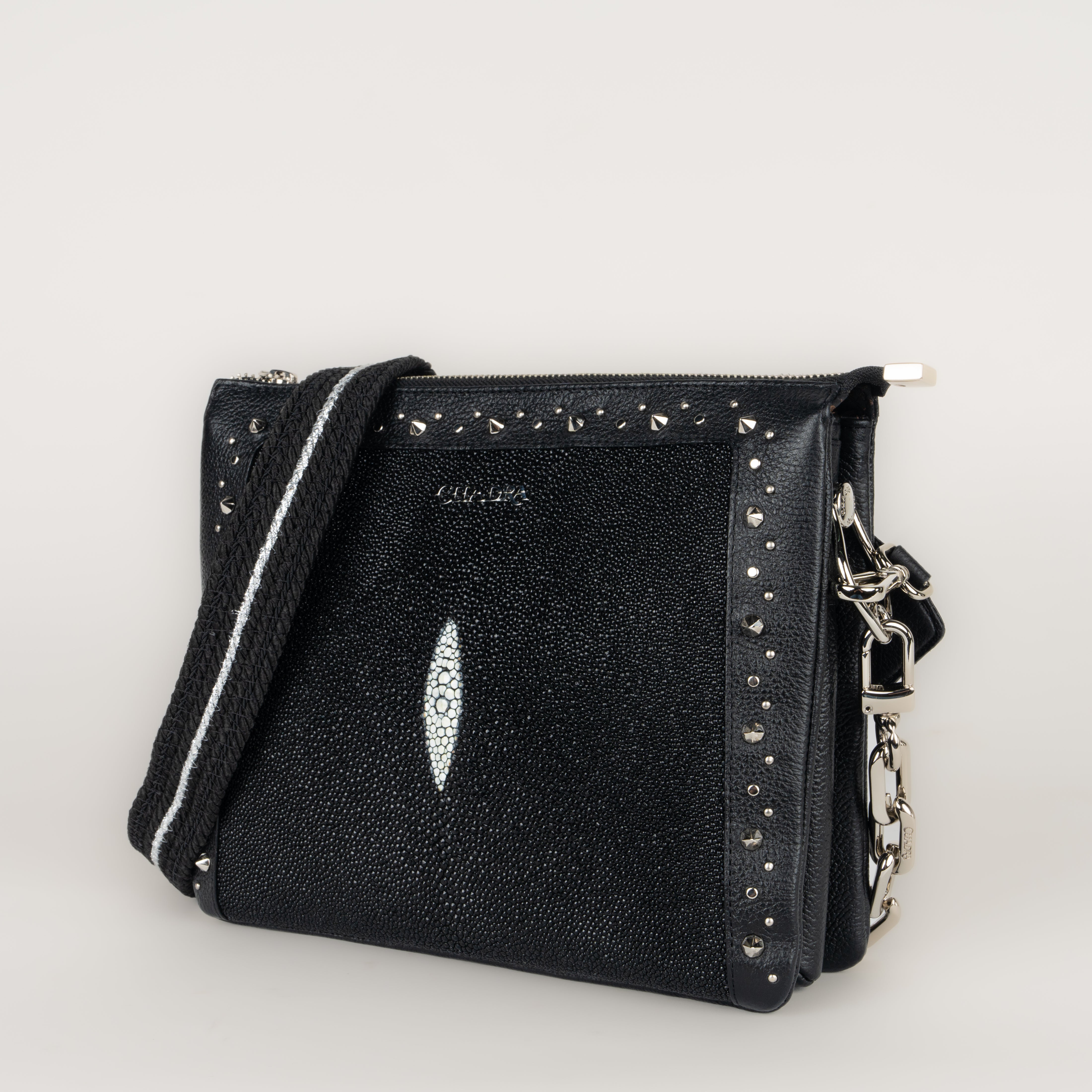 Bolso Cuadra Mantarraya Negro Dama