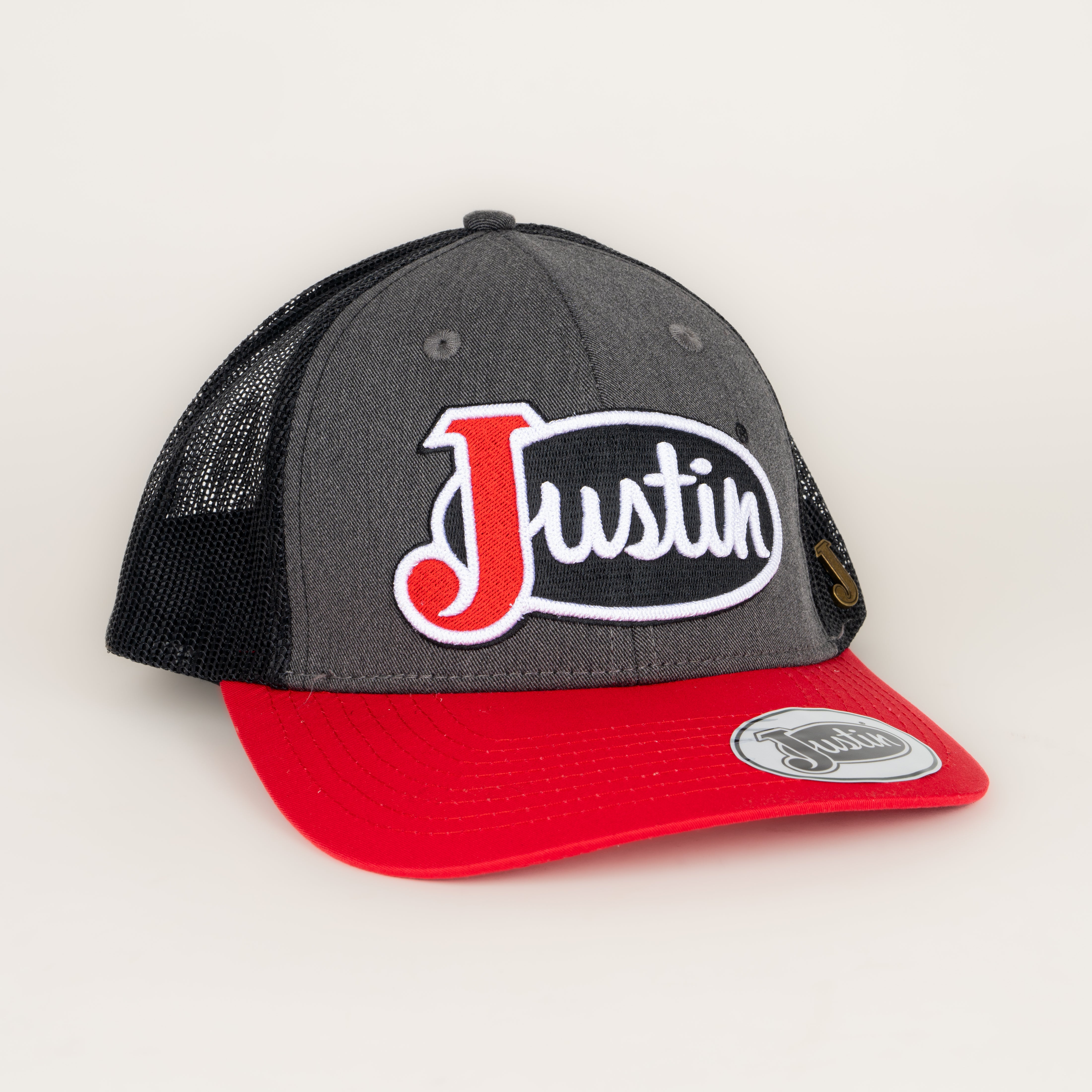 Gorra Justin Gris Rojo