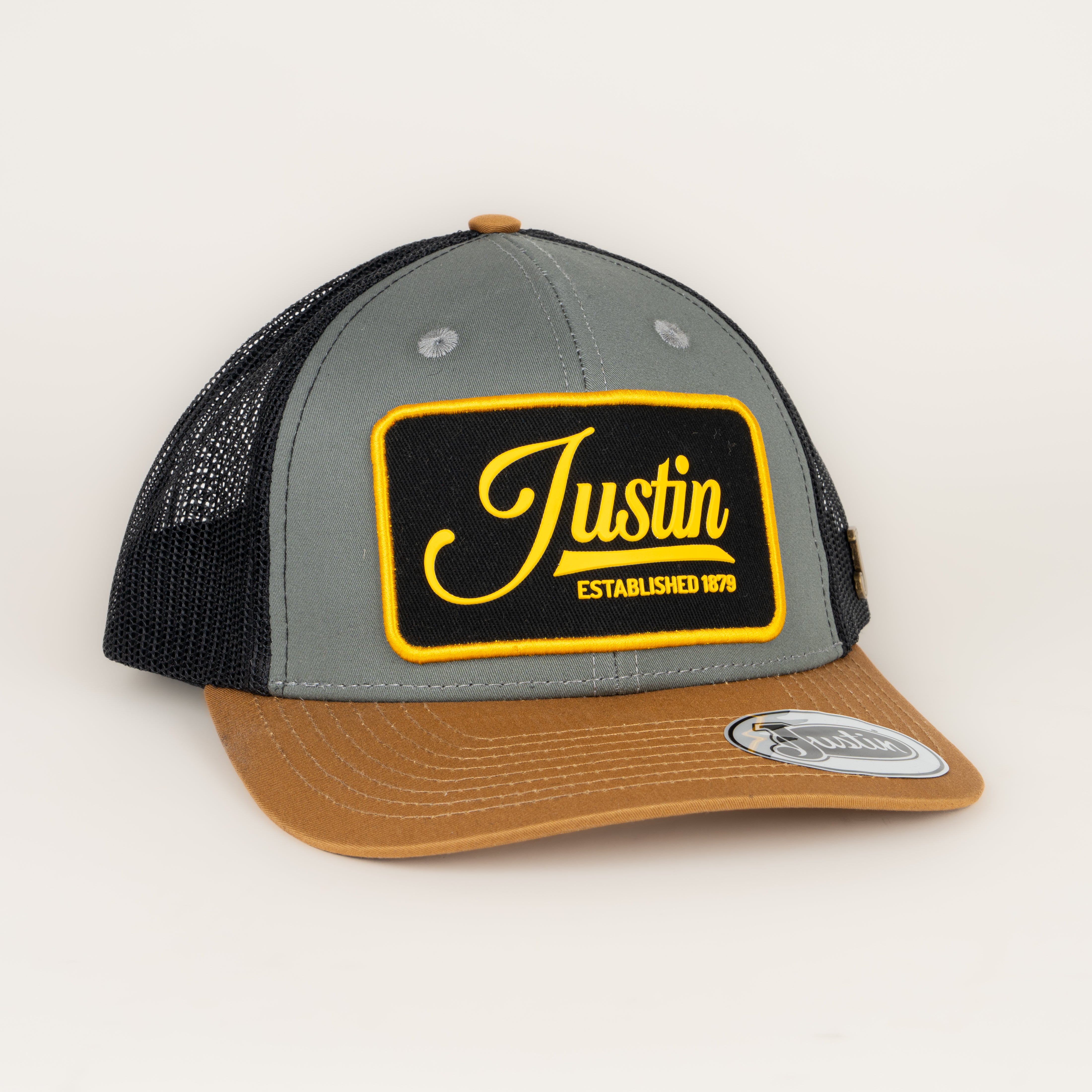 Gorra Justin Gris Camel