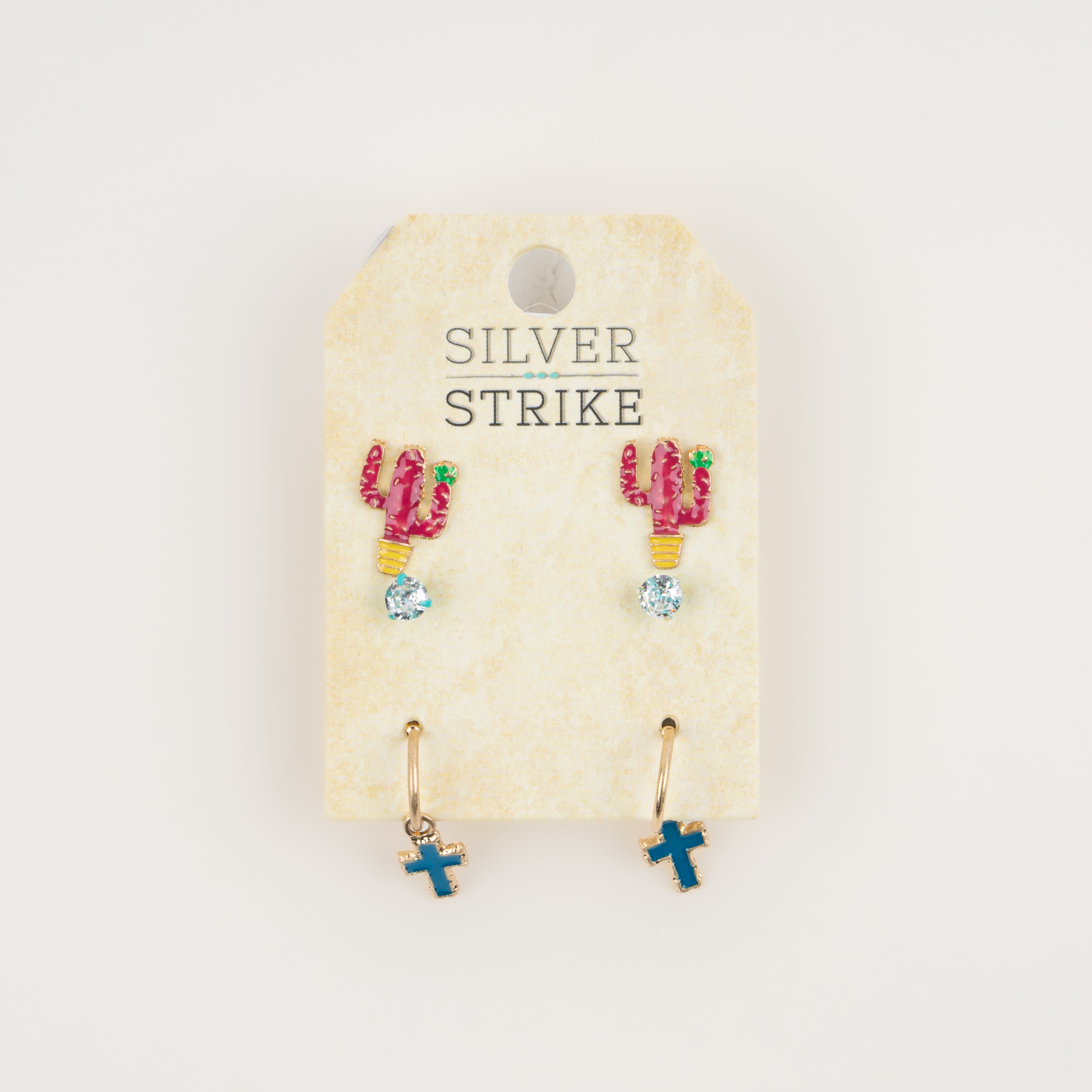 Aretes Silver Strike Cactus Cruz