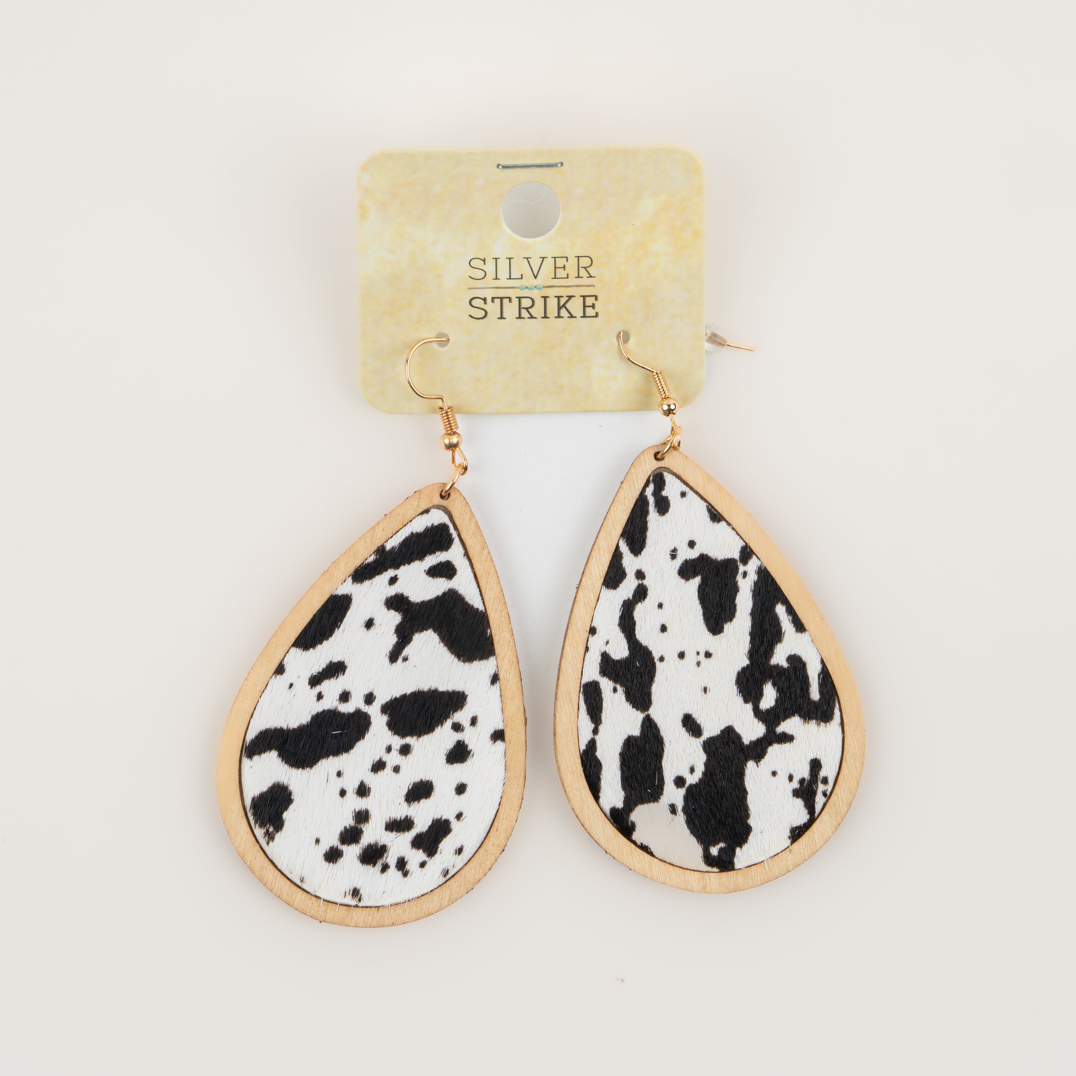 Aretes Silver Strike Pelo de Vaca