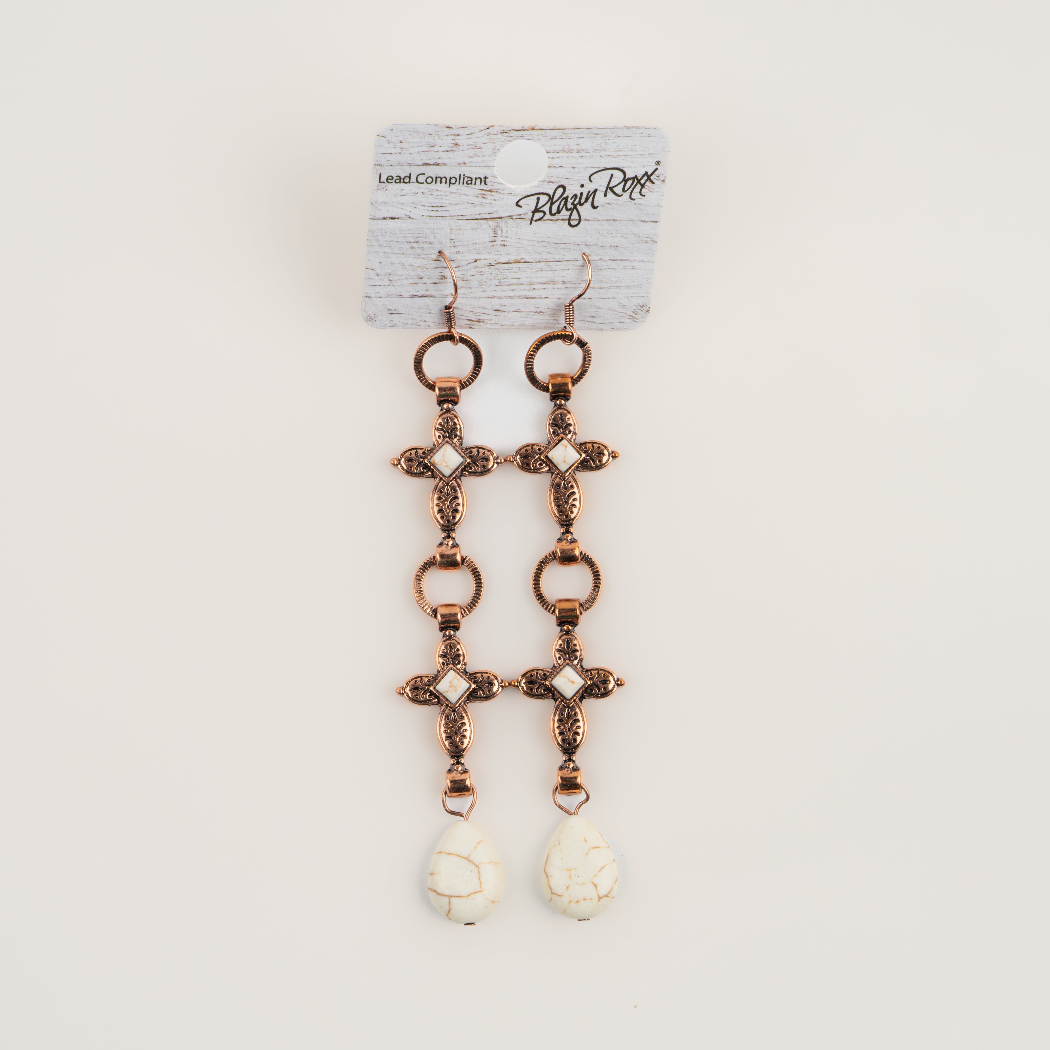 Aretes Blazin Boxx Piedra Blanca