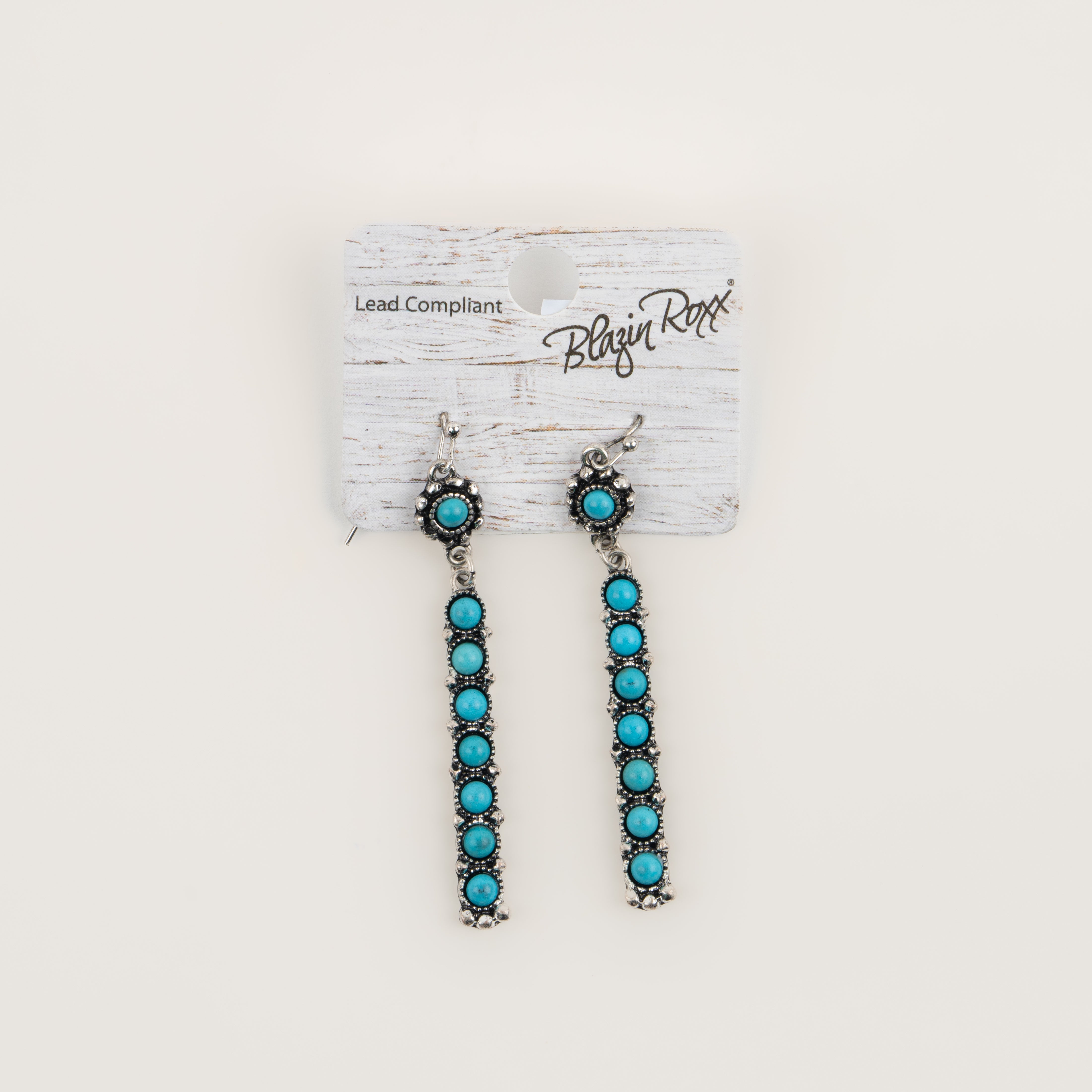 Aretes Blazin Boxx Piedra Turquesa