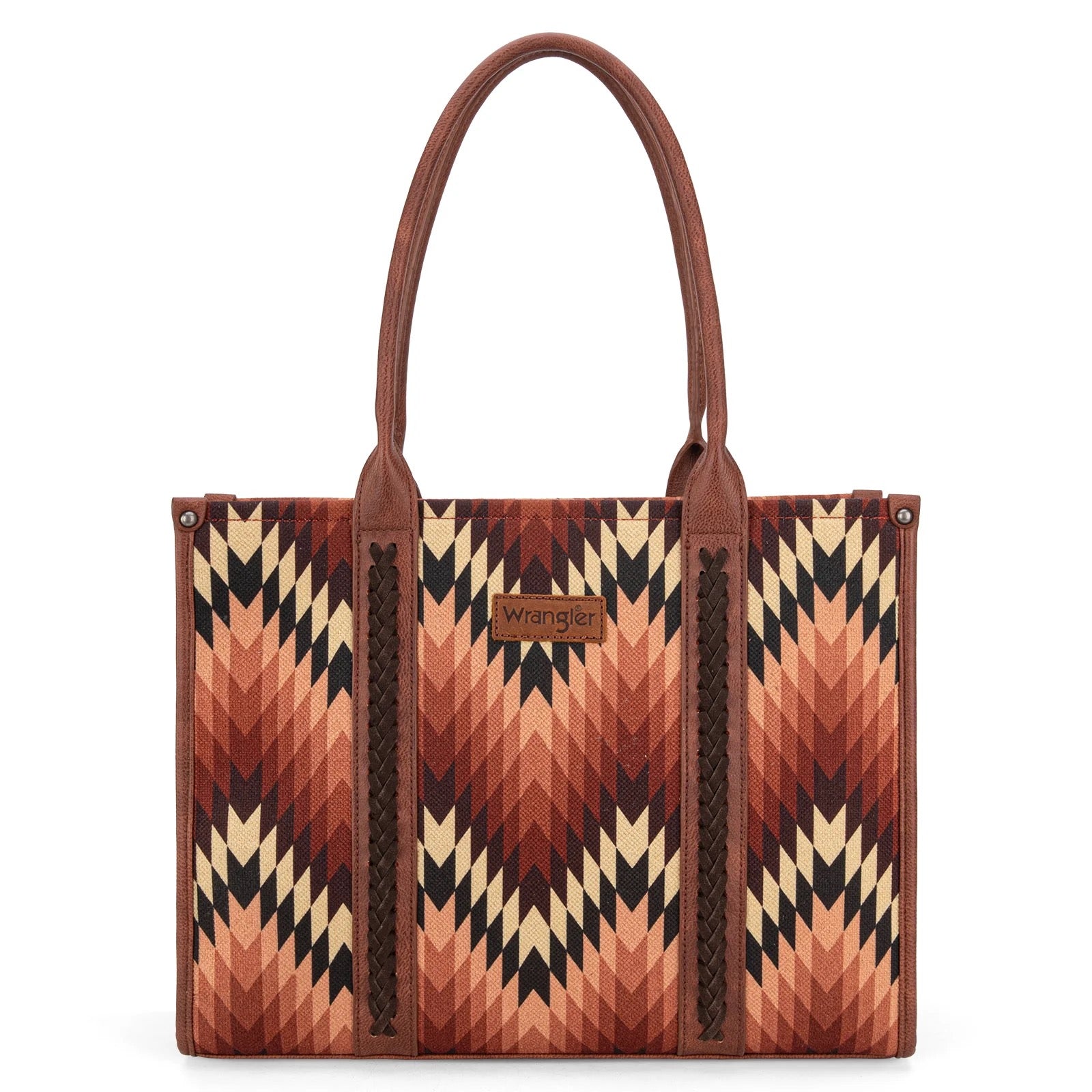 Tote Wrangler Southwestern Pattern Dual Concealed Carry Sided Print  - Brown