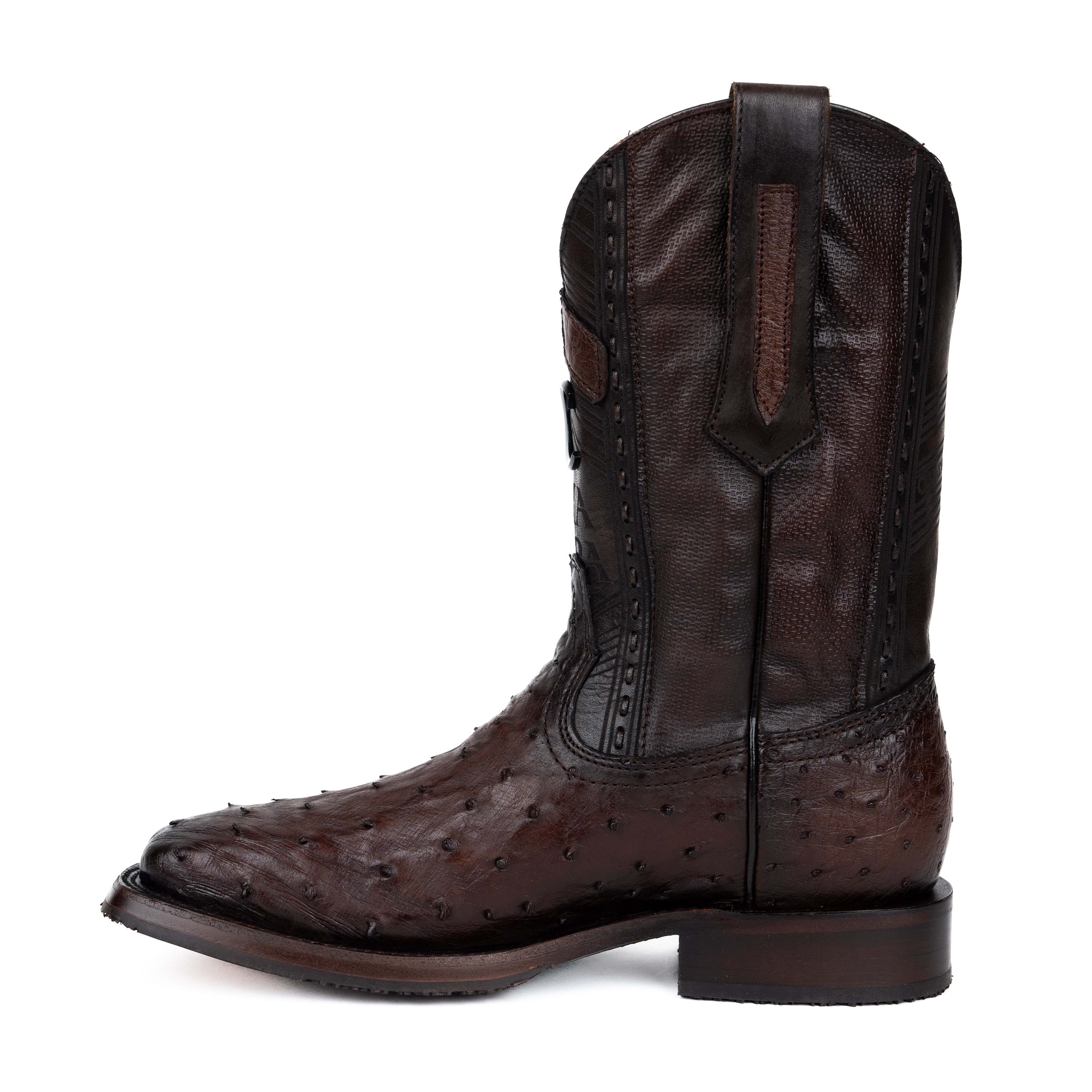 Bota Pro Rodeo Cuadra Avestruz Kango Tabaco Caballero